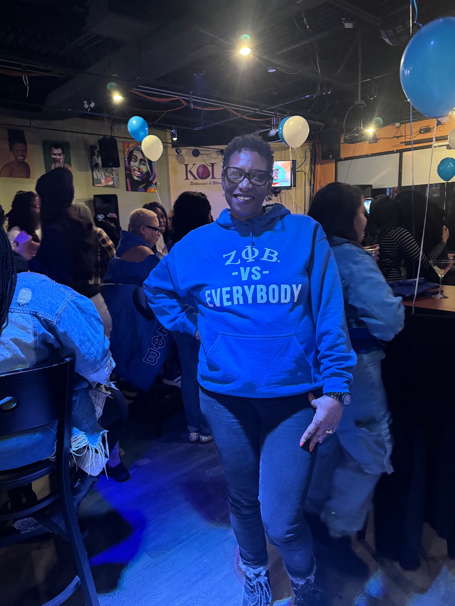 ZETA PHI BETA vs Everybody Hoodie (Royal)