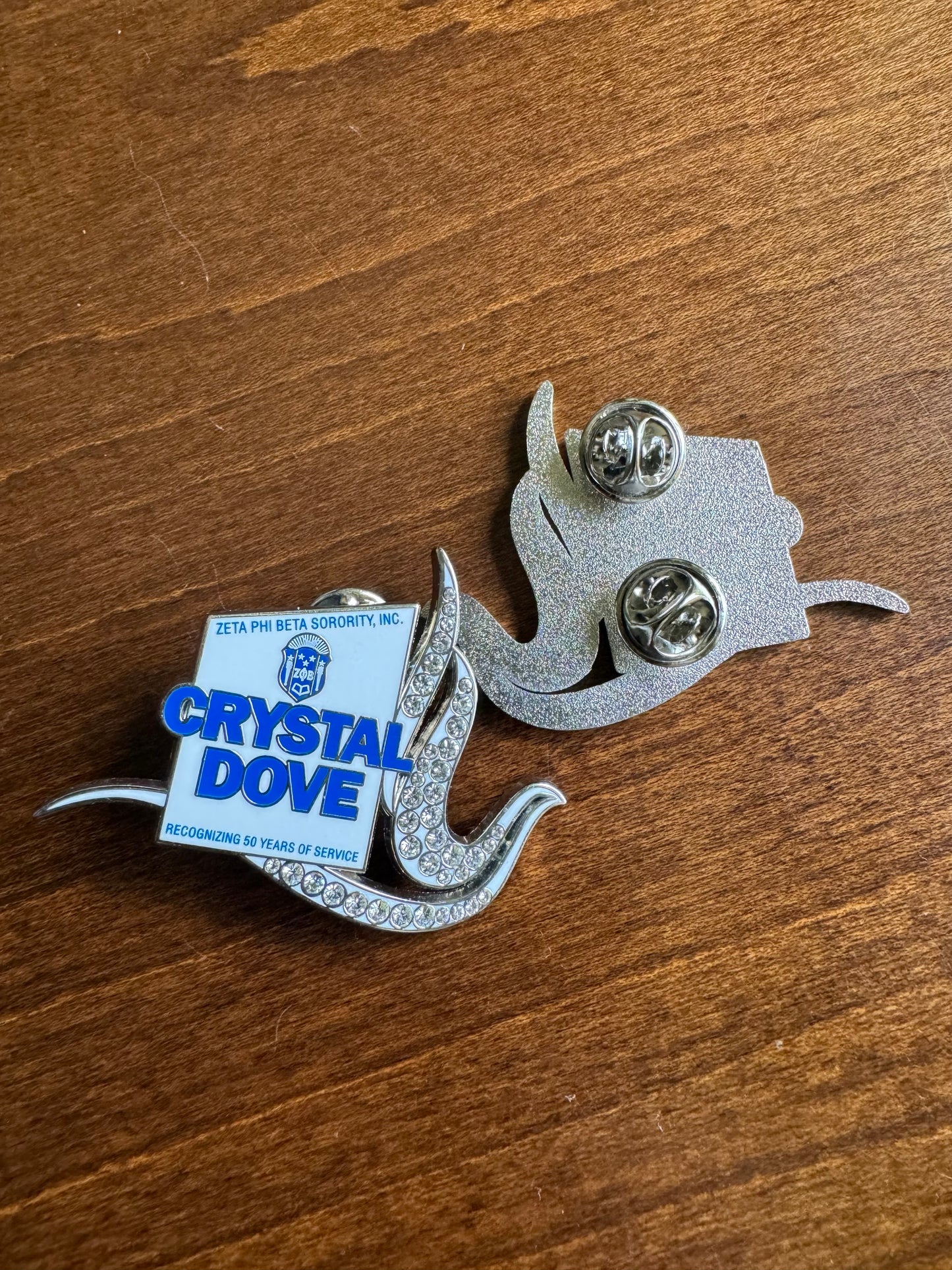Crystal Dove Lapel Pin