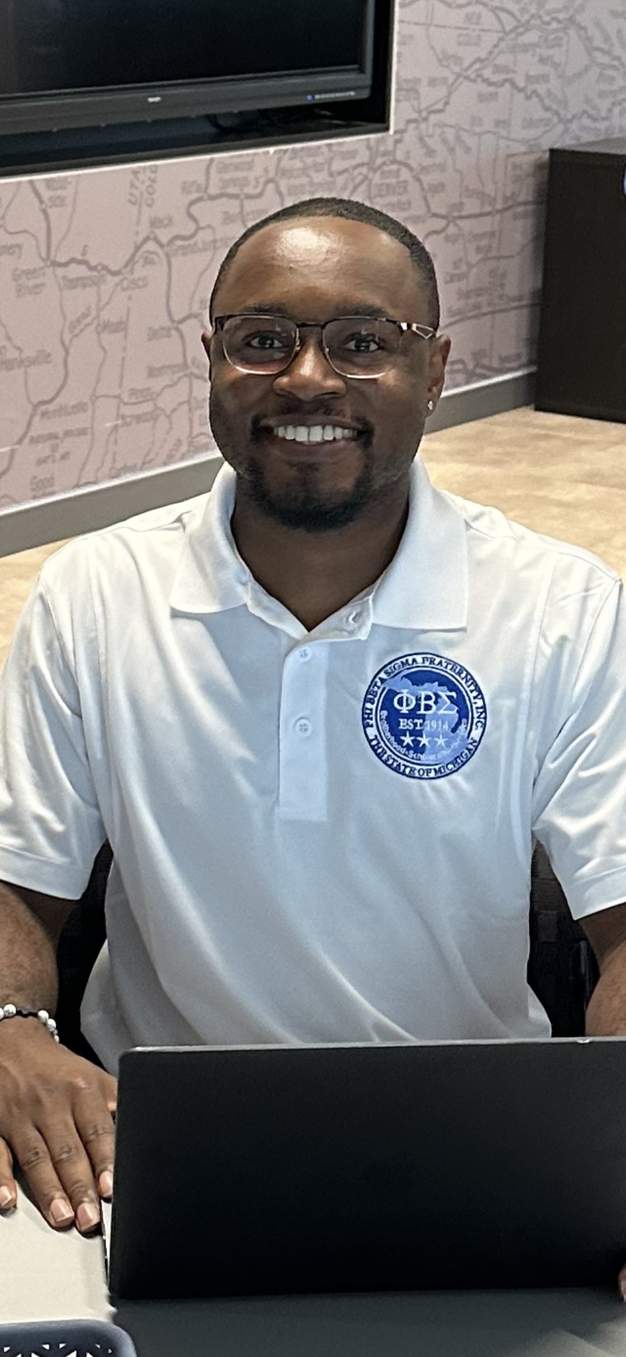 Phi Beta Sigma STATE OF MI Dri-Fit WHITE Polo