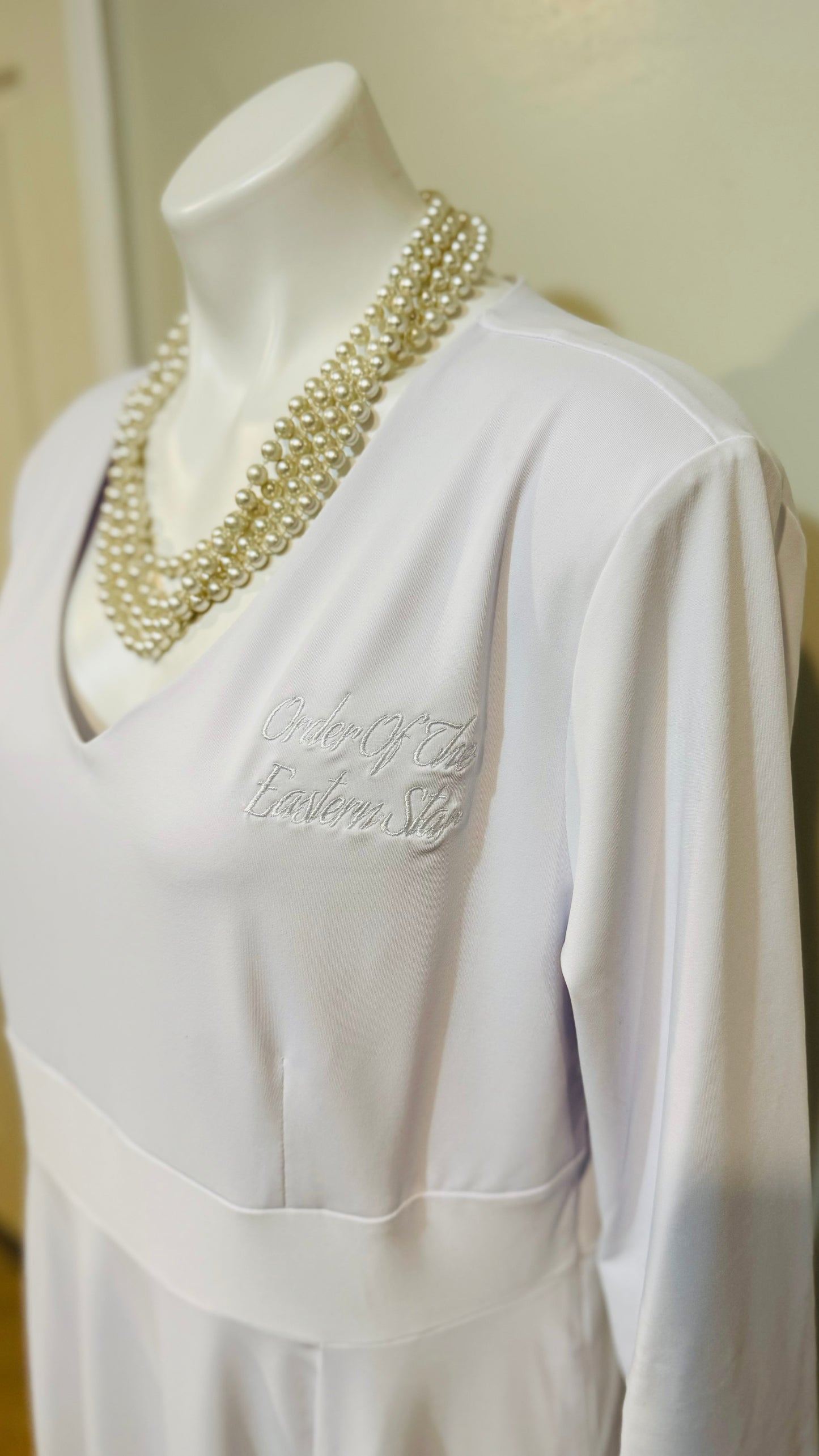 OES White Full Hem Dress