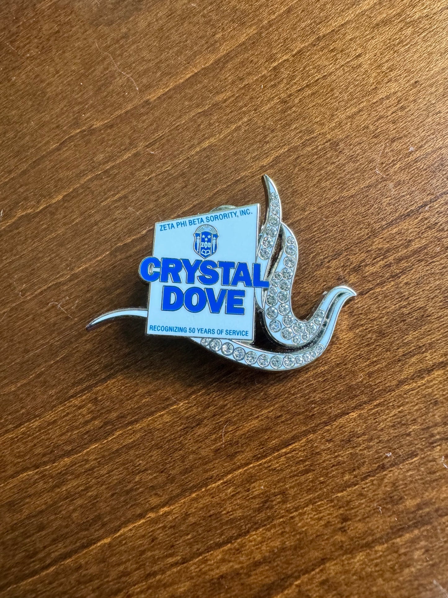 Crystal Dove Lapel Pin