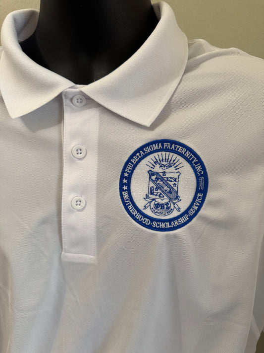 Phi Beta Sigma Polo (White w/Shield)