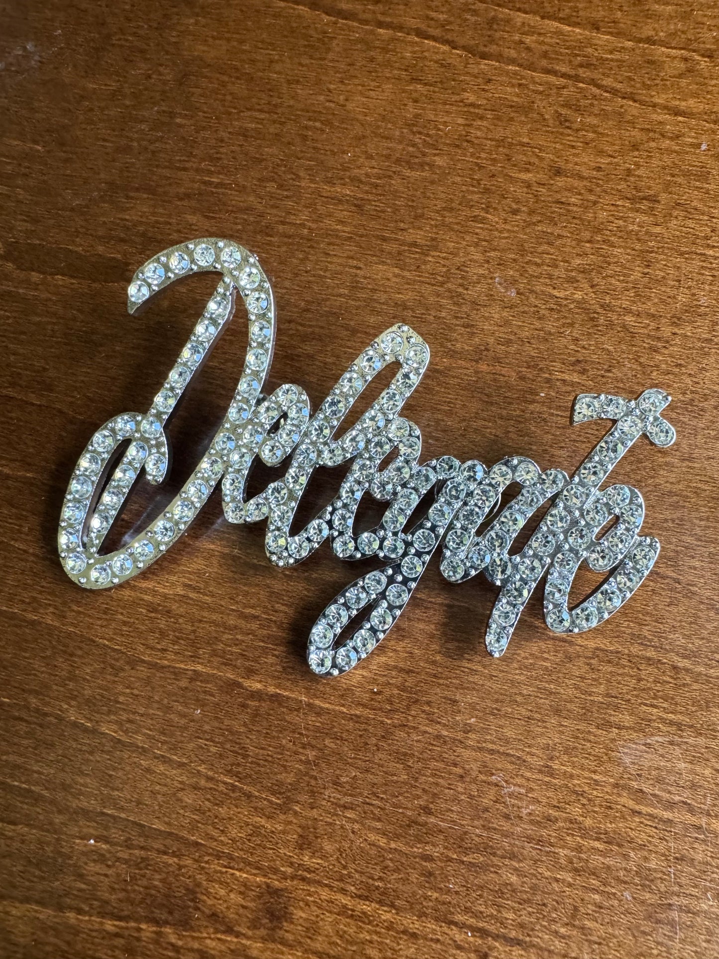 DELEGATE Cursive Lapel Pin