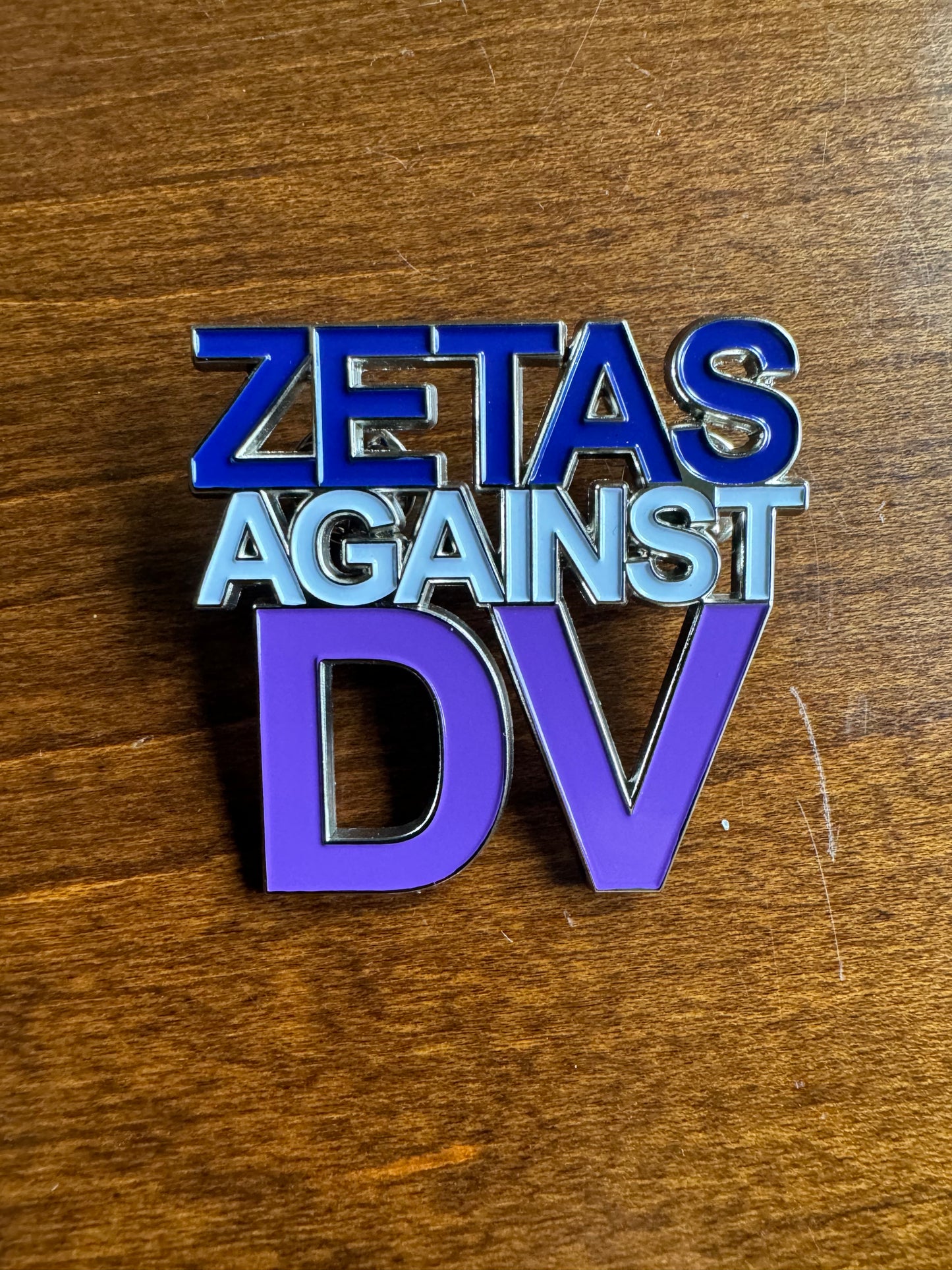 "Zetas Against DV" lapel pin