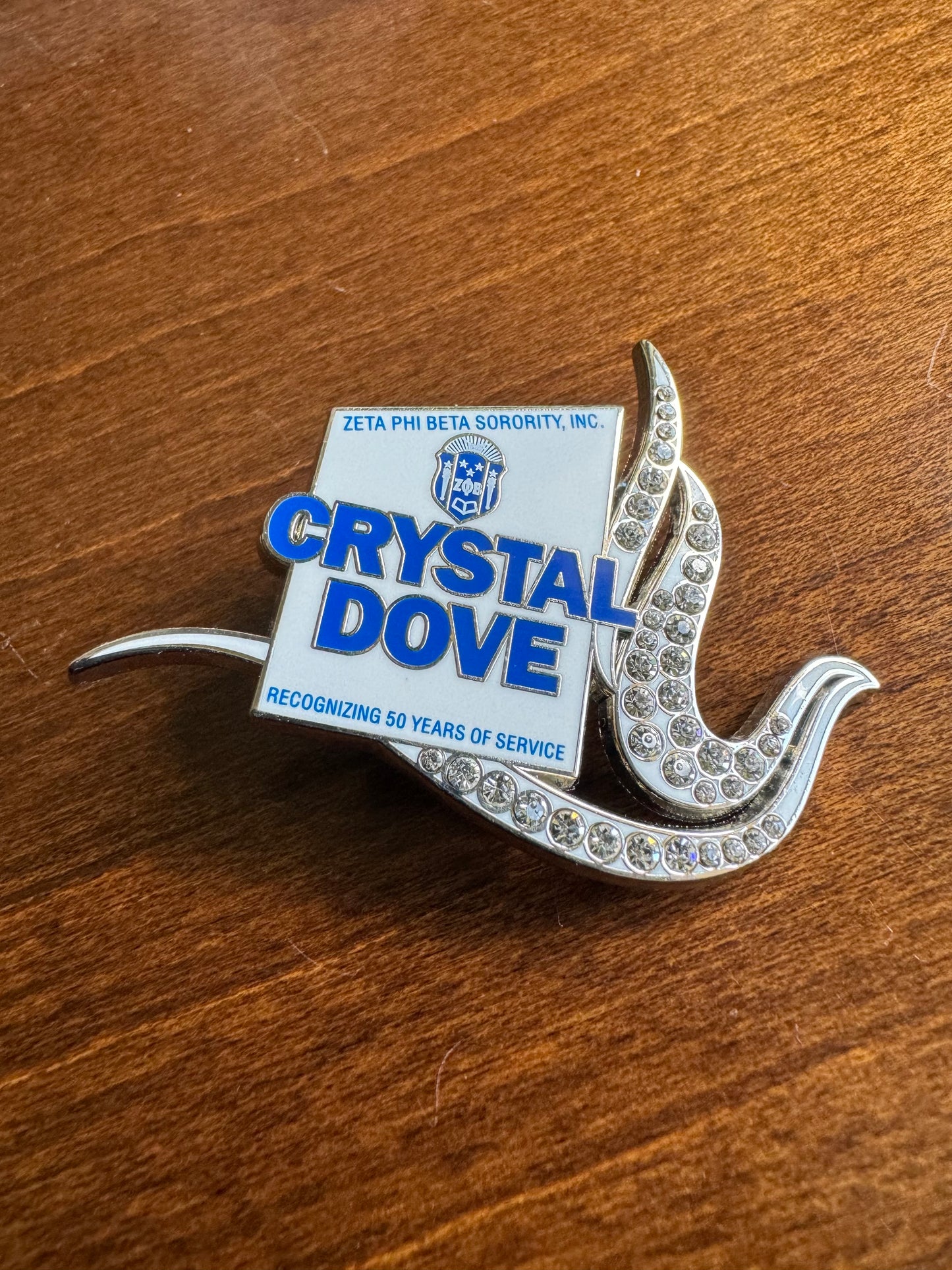 Crystal Dove Lapel Pin