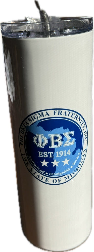 Phi Beta Sigma STATE OF MI Dri-Fit Royal & WHITE Polo