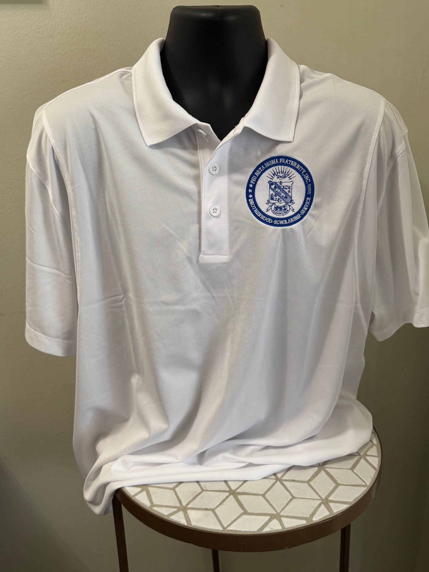 Phi Beta Sigma Polo (White w/Shield)