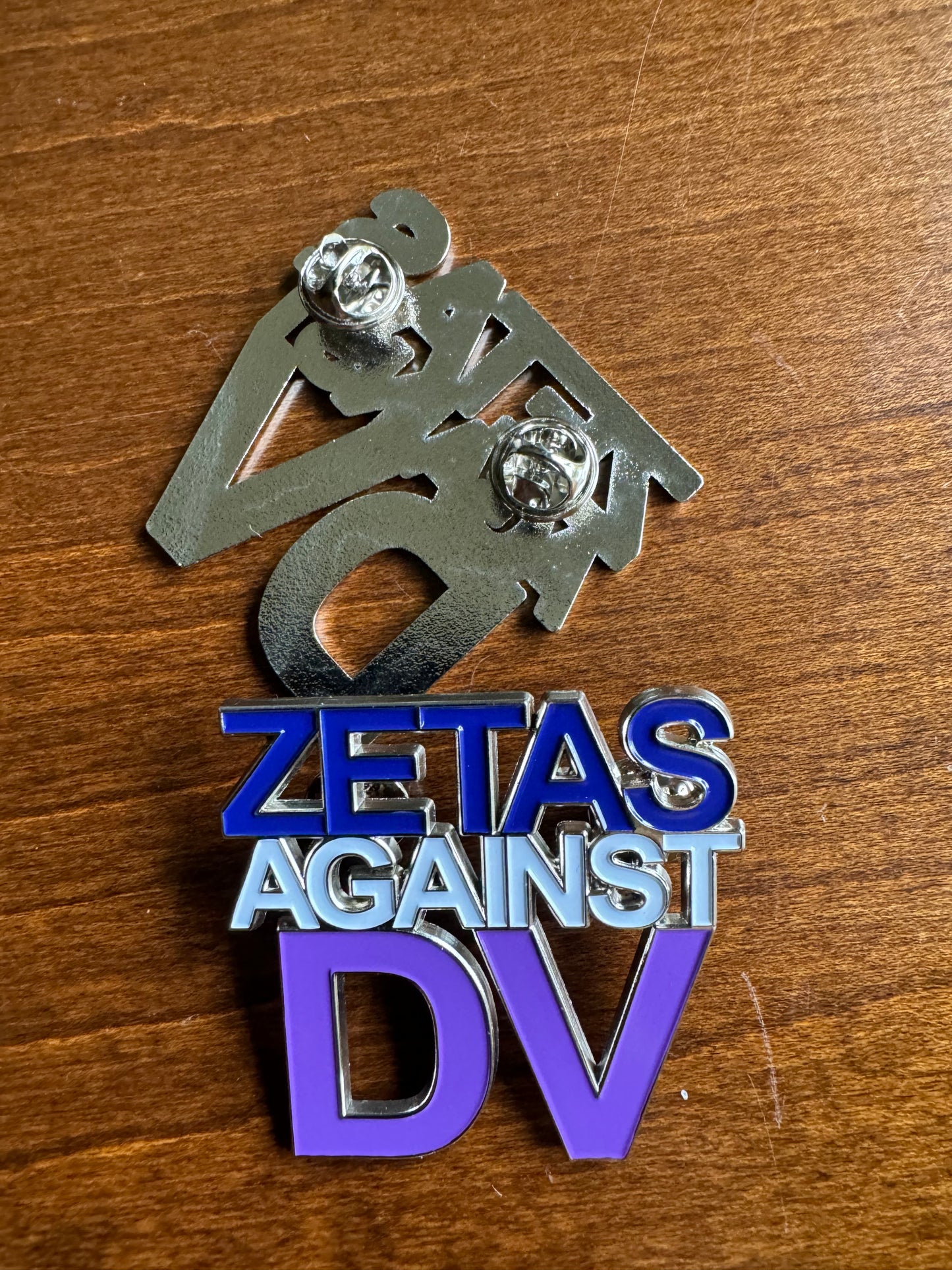 "Zetas Against DV" lapel pin