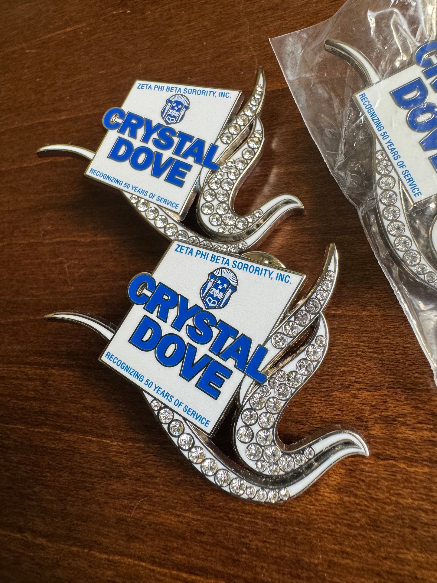 Crystal Dove Lapel Pin