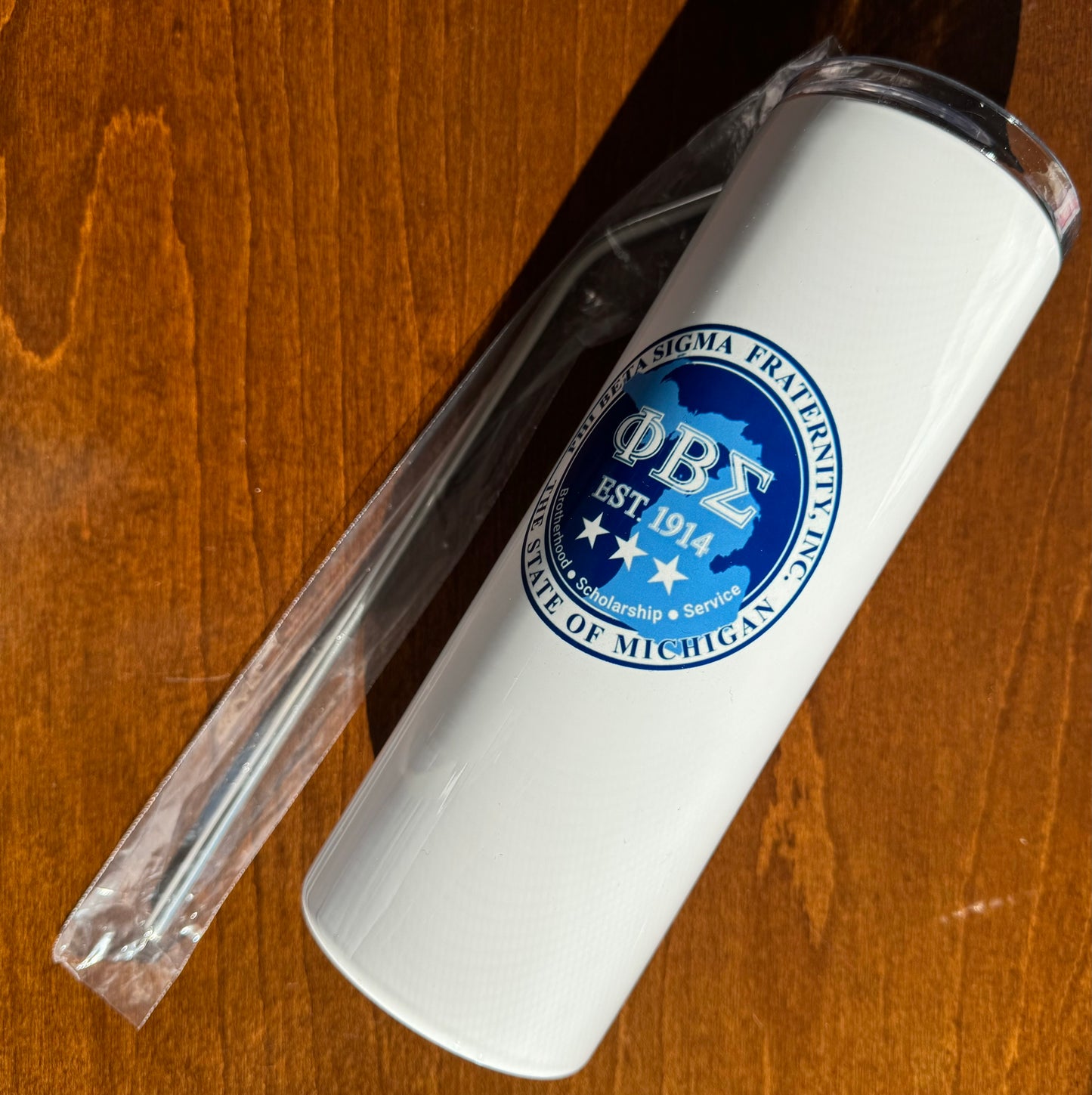 Phi Beta Sigma STATE OF MI Dri-Fit Royal & WHITE Polo