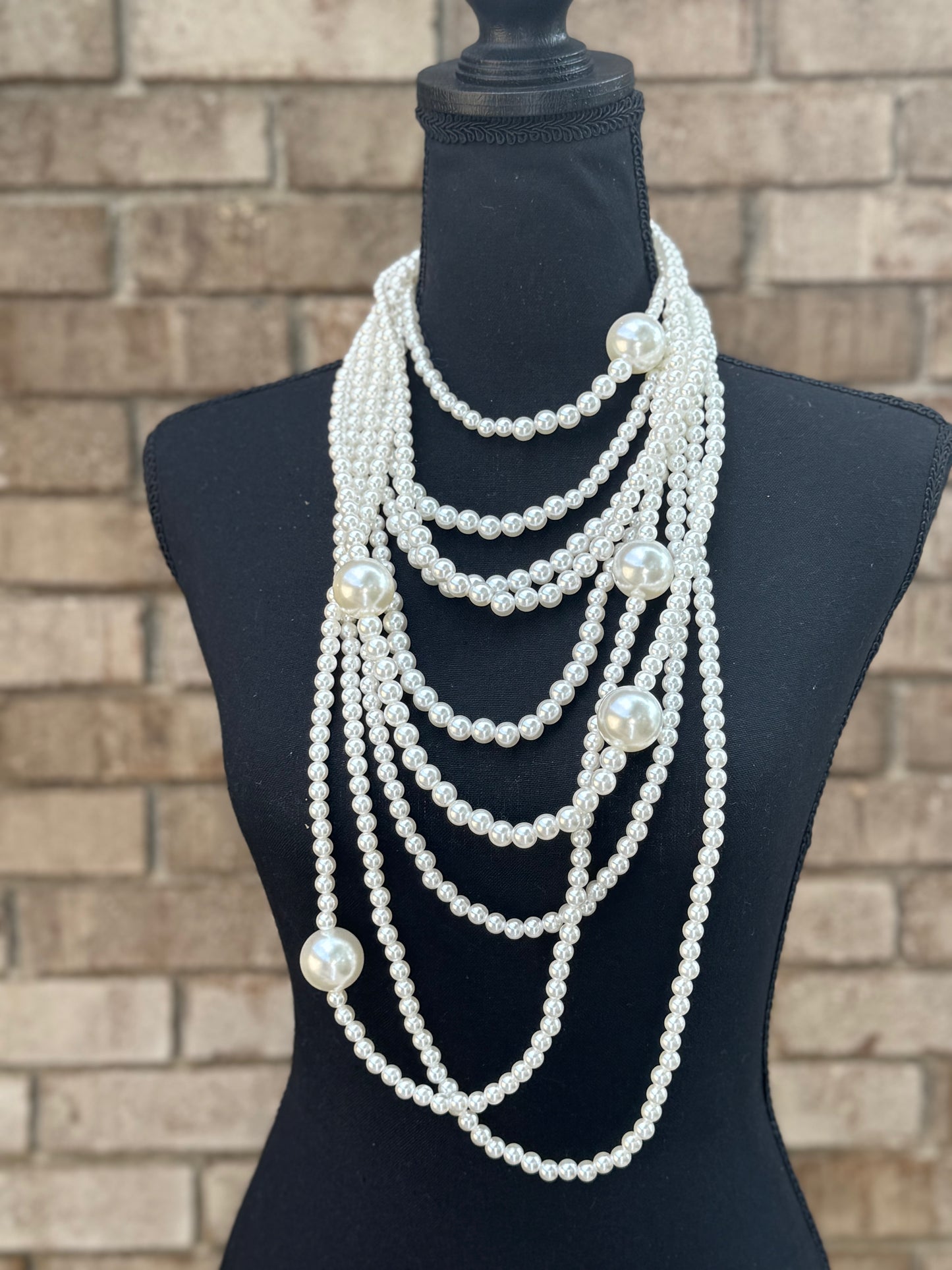 Multi Strands of Elegance Pearl Necklace Set