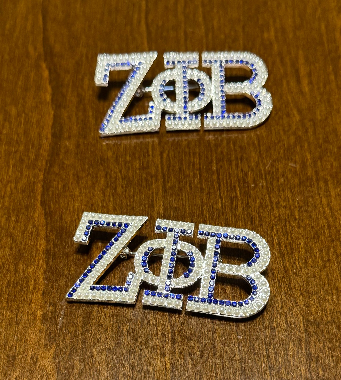 Zeta Greek Letter Pearl Brooch