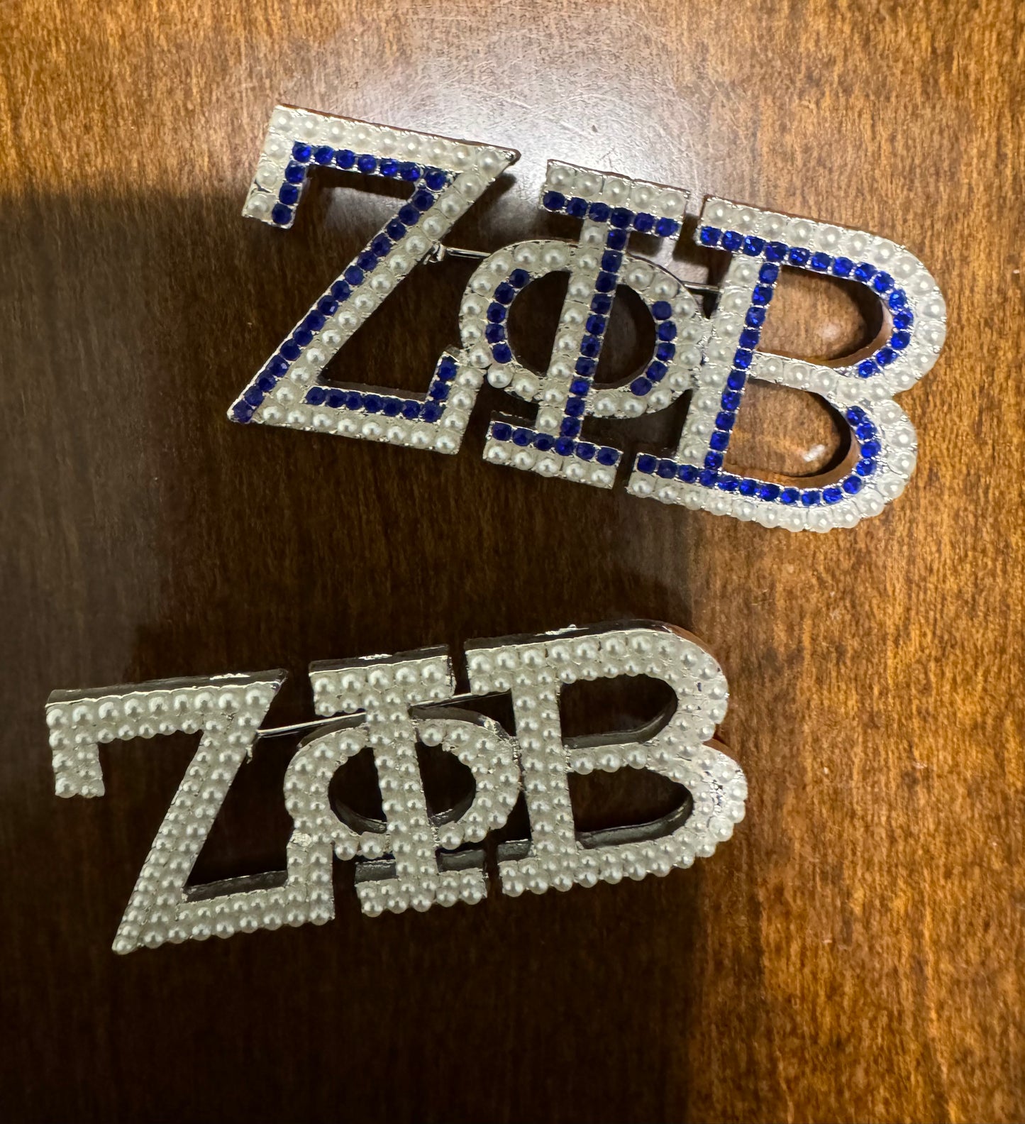 Zeta Greek Letter Pearl Brooch