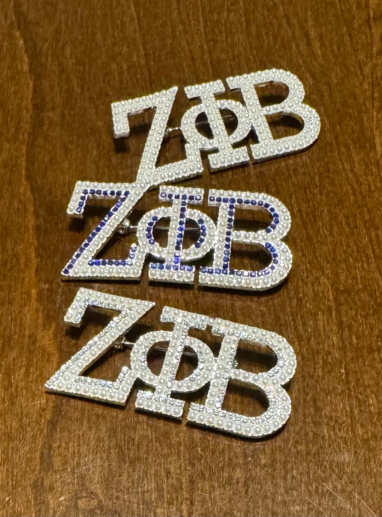 Zeta Greek Letter Pearl Brooch