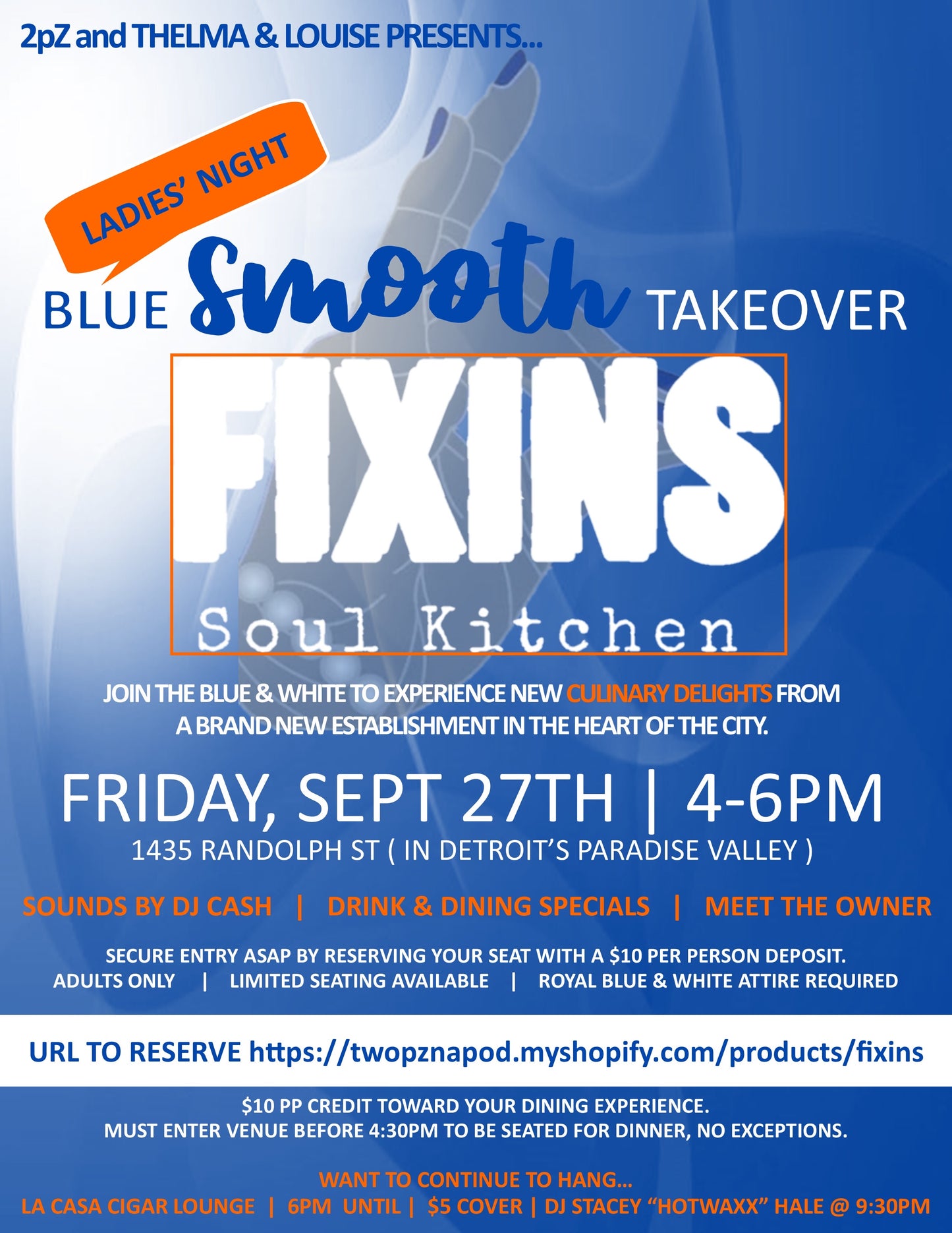 FIXINS - "BLUE SMOOTH TAKEOVER" RESERVATION