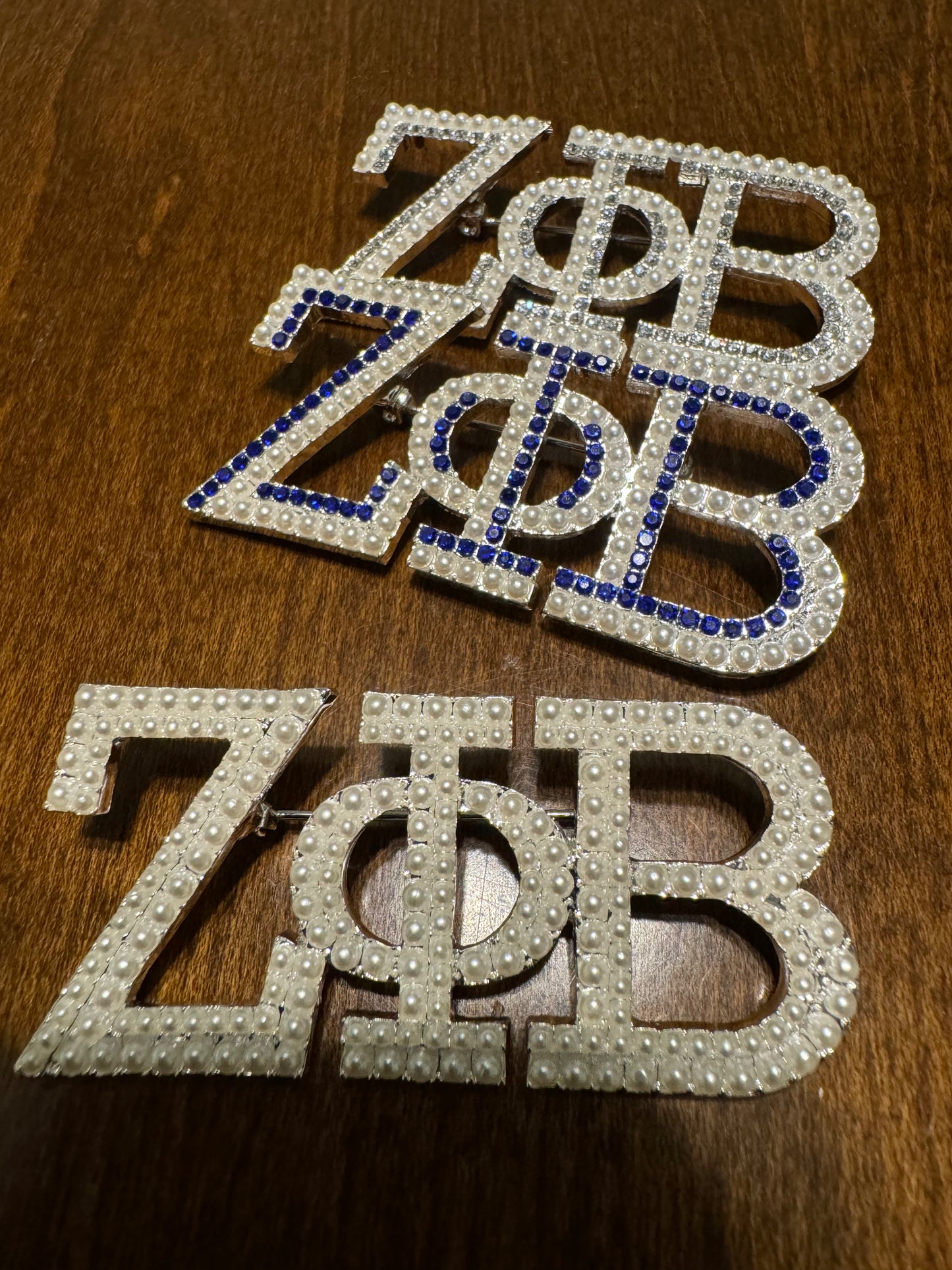 Zeta Greek Letter Pearl Brooch