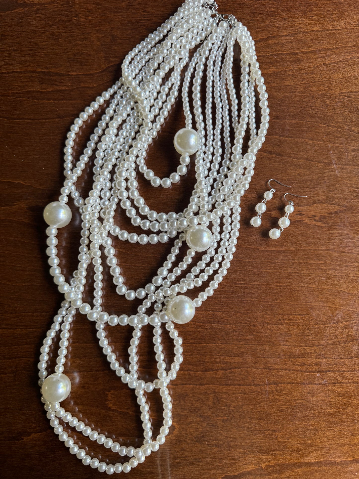 Multi Strands of Elegance Pearl Necklace Set