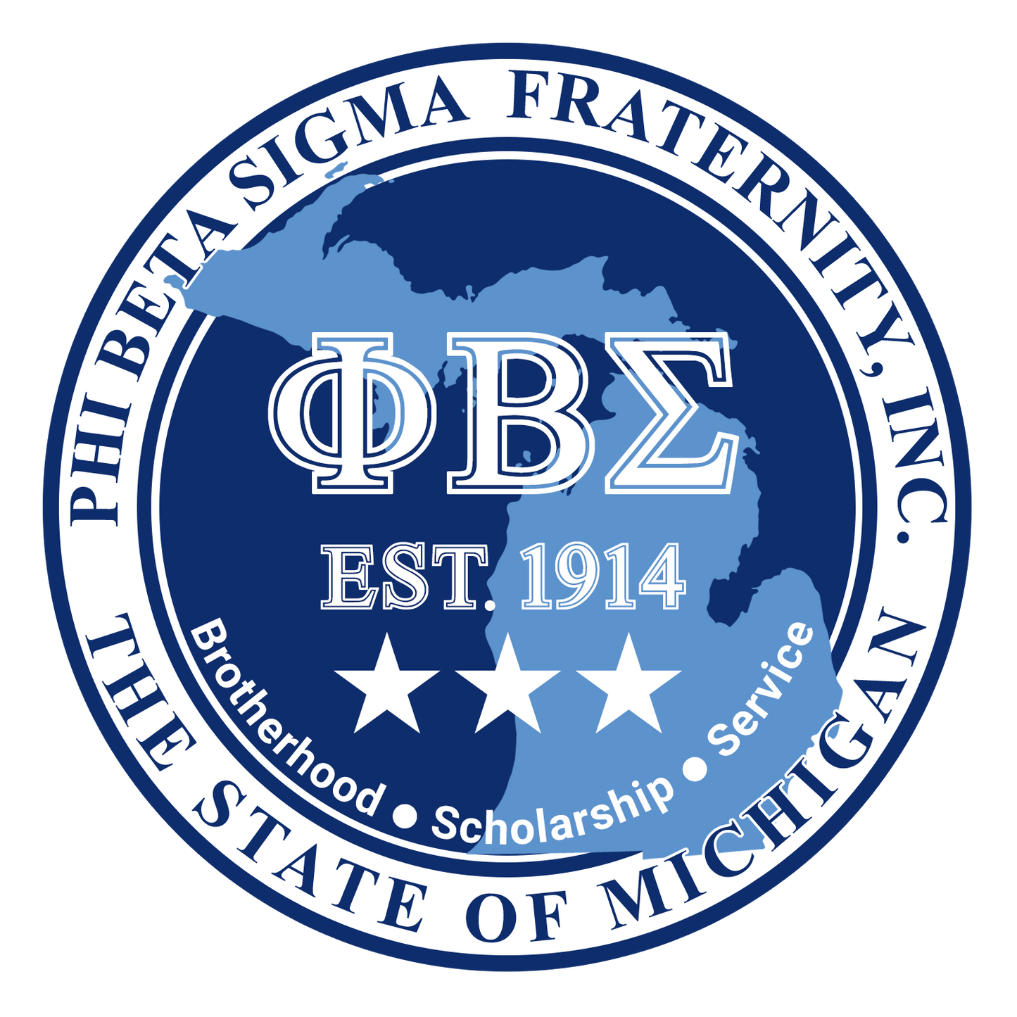 Phi Beta Sigma STATE OF MI Dri-Fit WHITE Polo