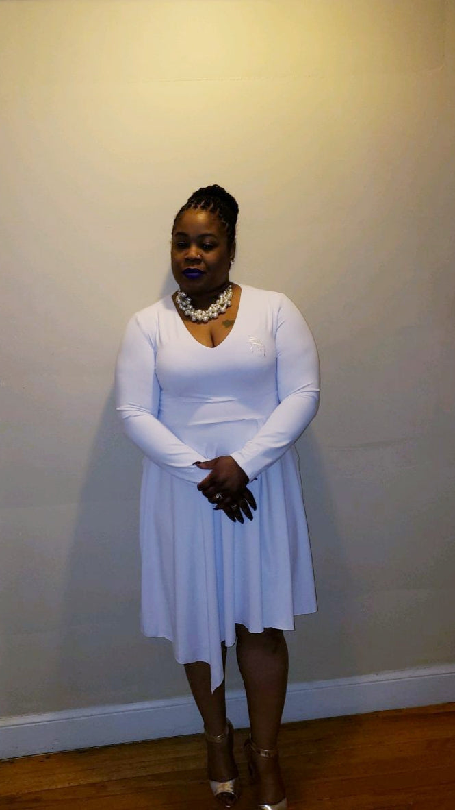 Finer White Handkerchief Hem Dress