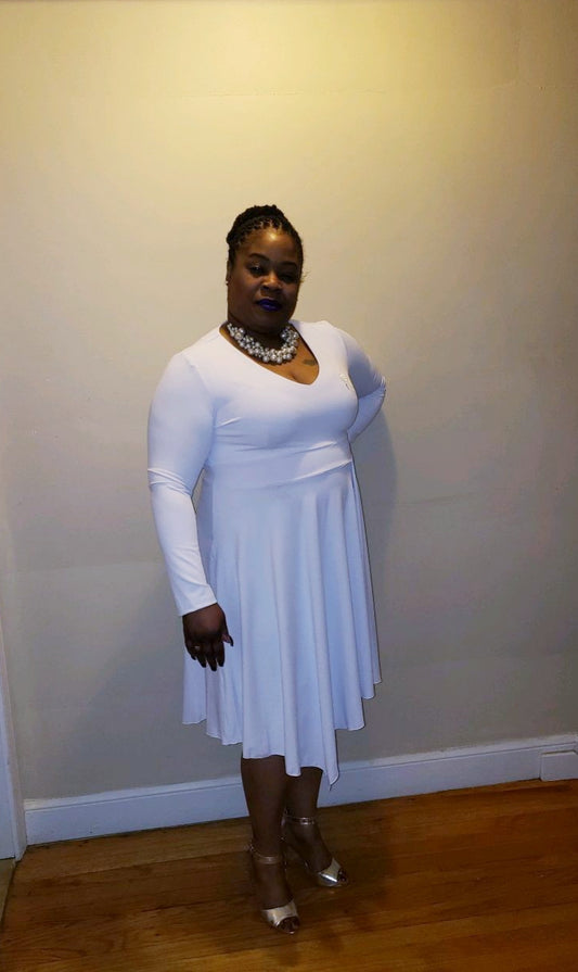 Finer White Handkerchief Hem Dress