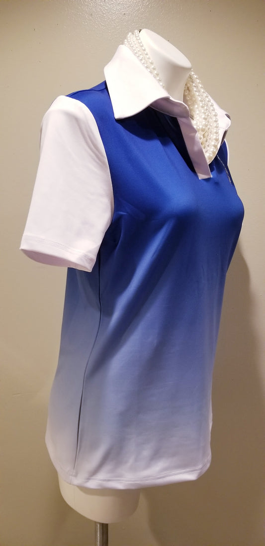 Ombre in Reverse Two Tone Shield Polo Shirt
