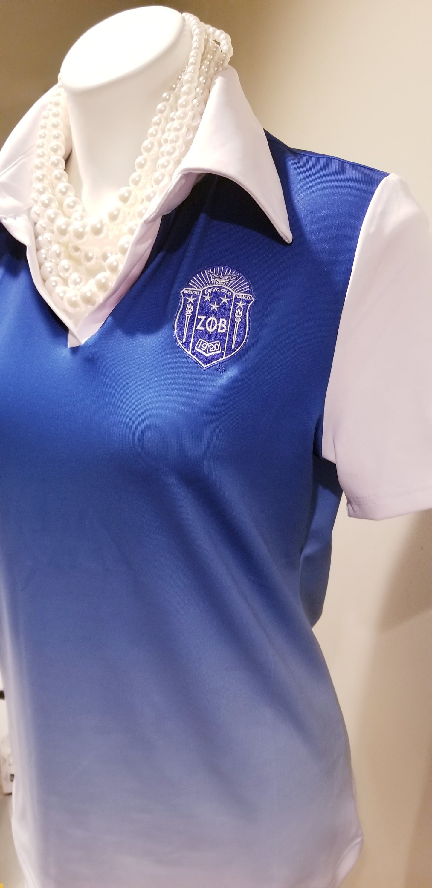 Ombre in Reverse Two Tone Shield Polo Shirt