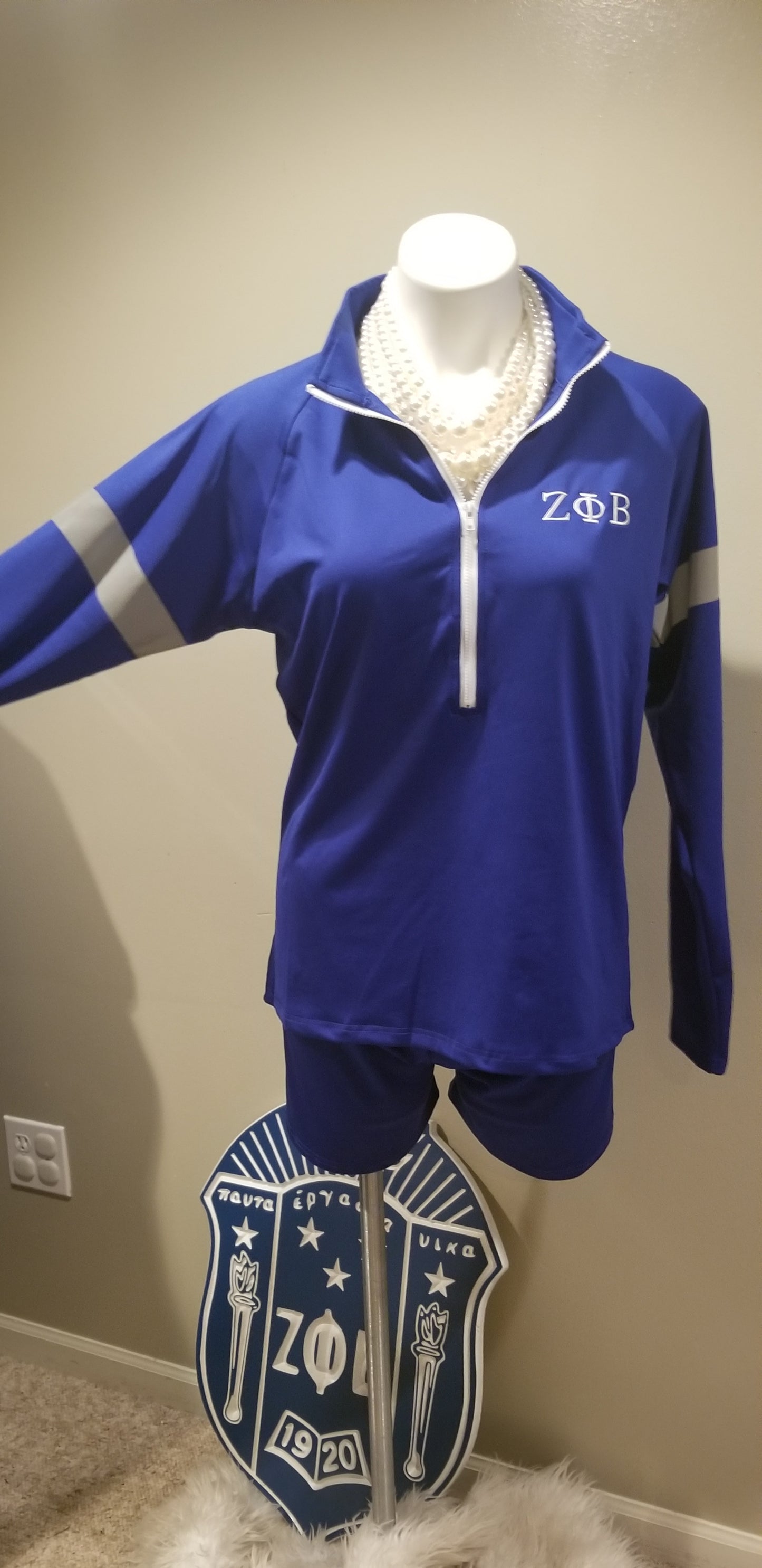 Zeta Blue 3/4 Zip Shirt w/Reflectors