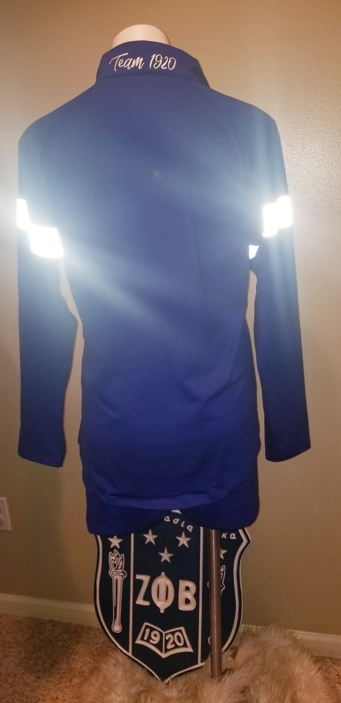 Zeta Blue 3/4 Zip Shirt w/Reflectors
