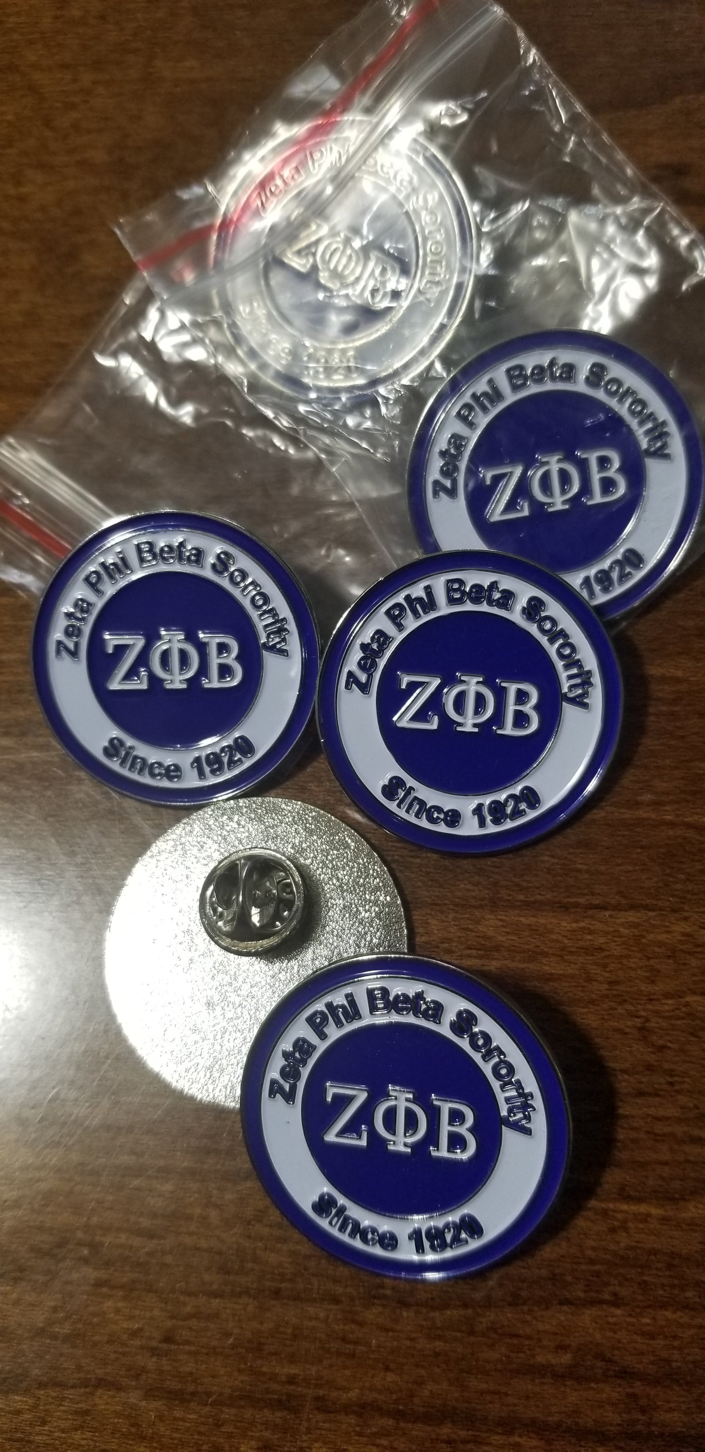 Greek letter lapel pin