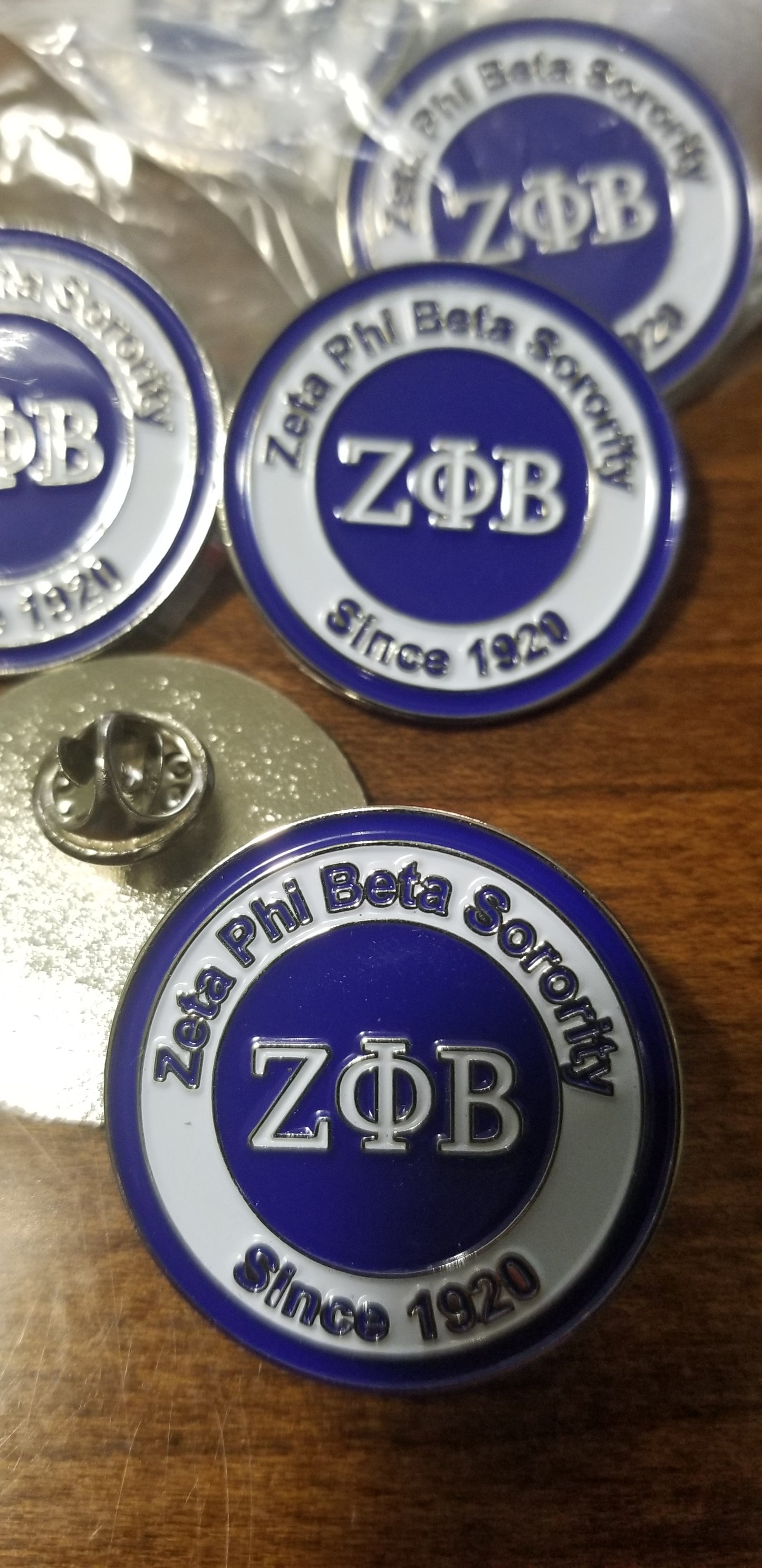 Greek letter lapel pin