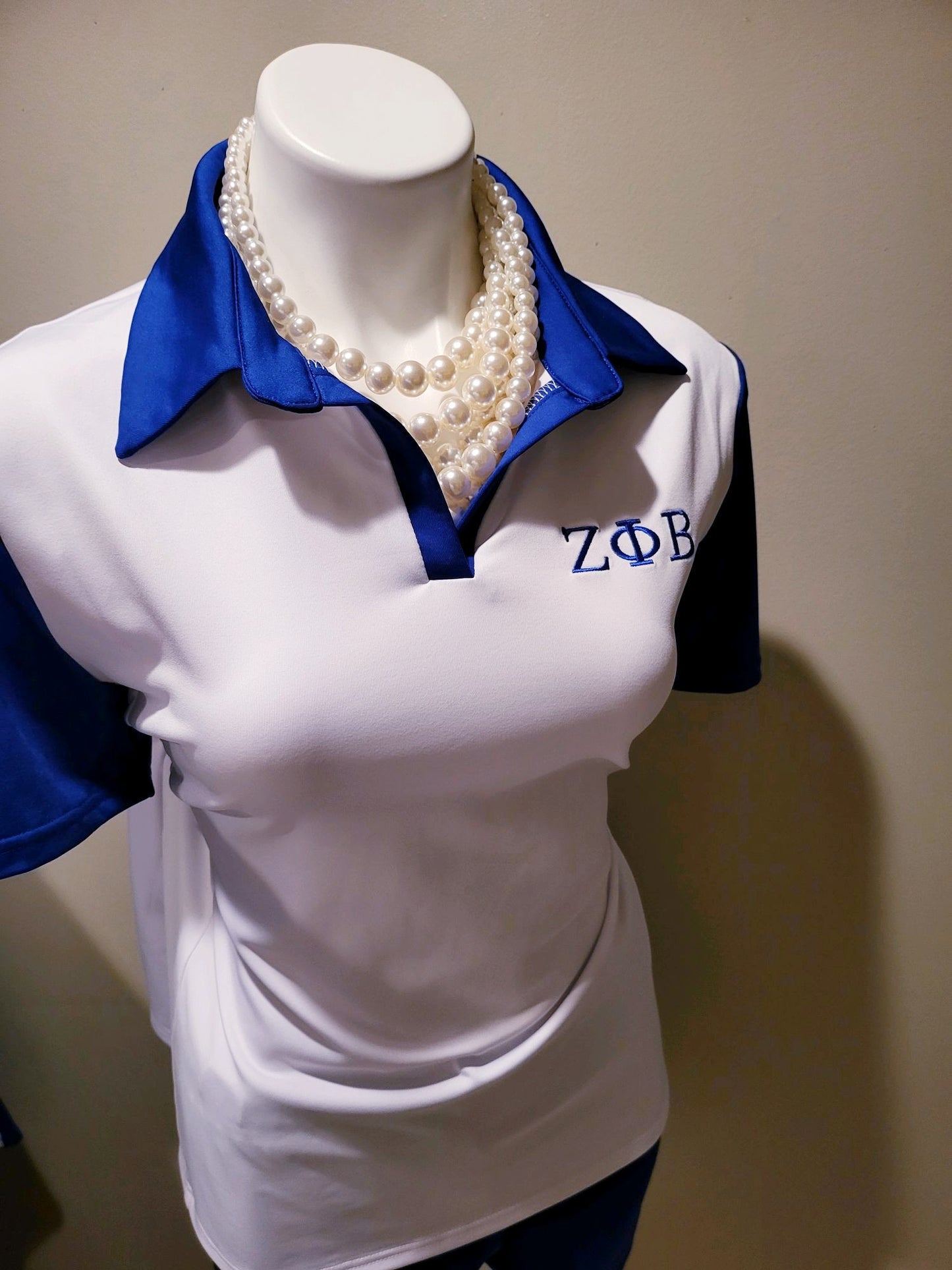 White Two Tone Polo Shirt