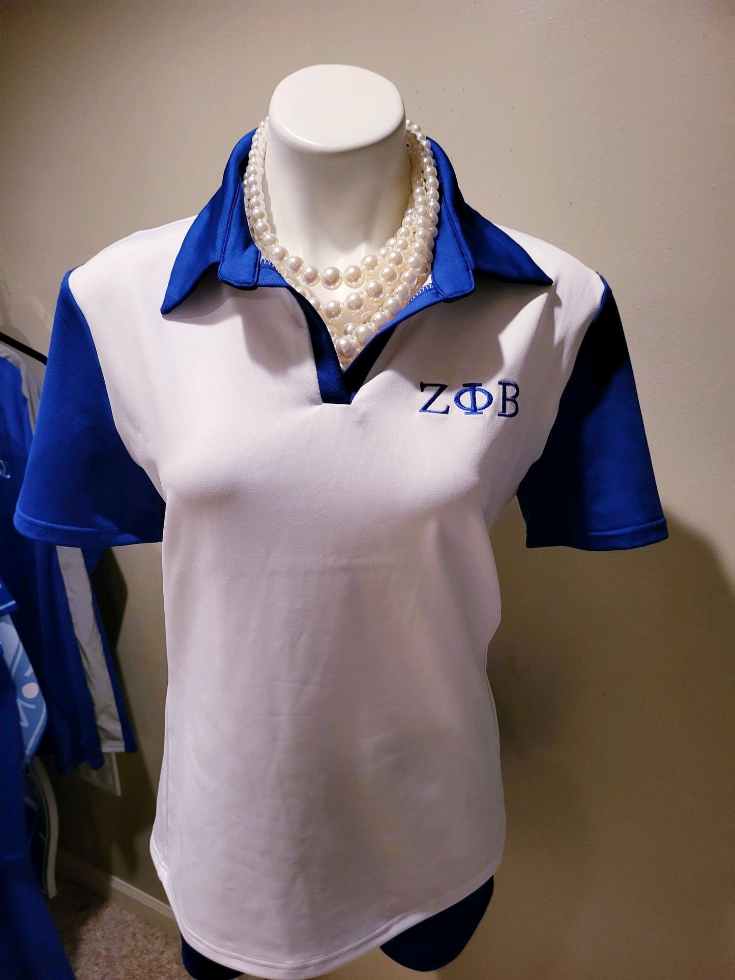 White Two Tone Polo Shirt