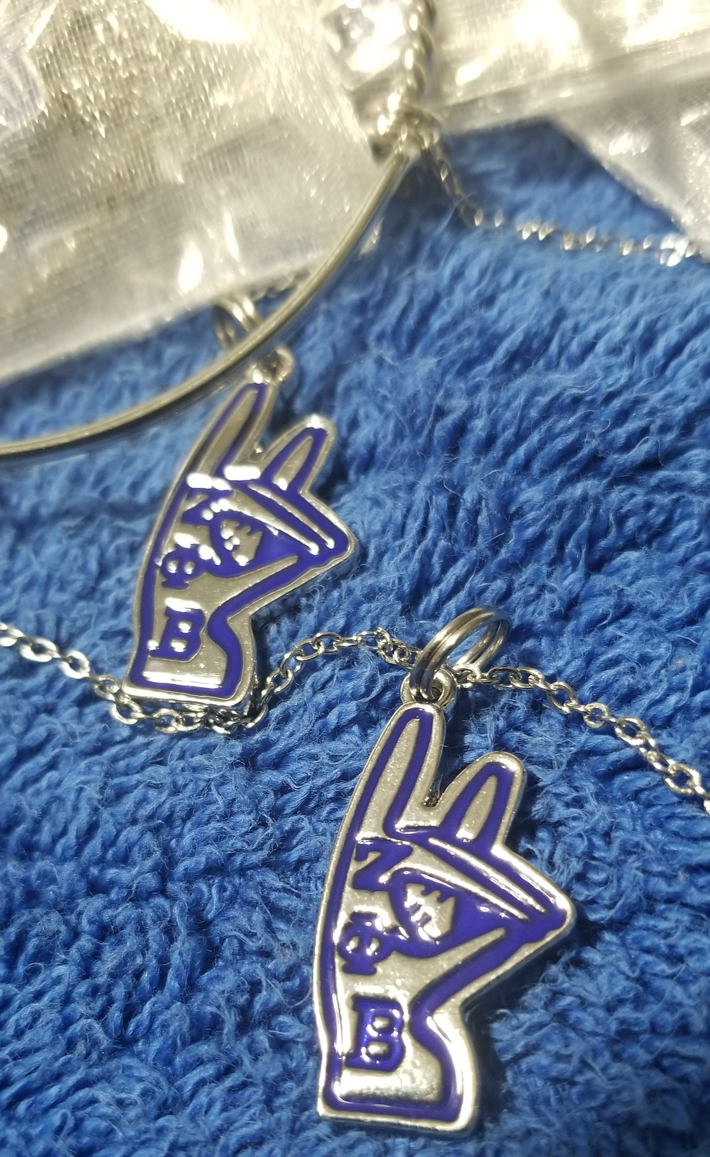 Zeta Handsign Bracelet & Necklace Set
