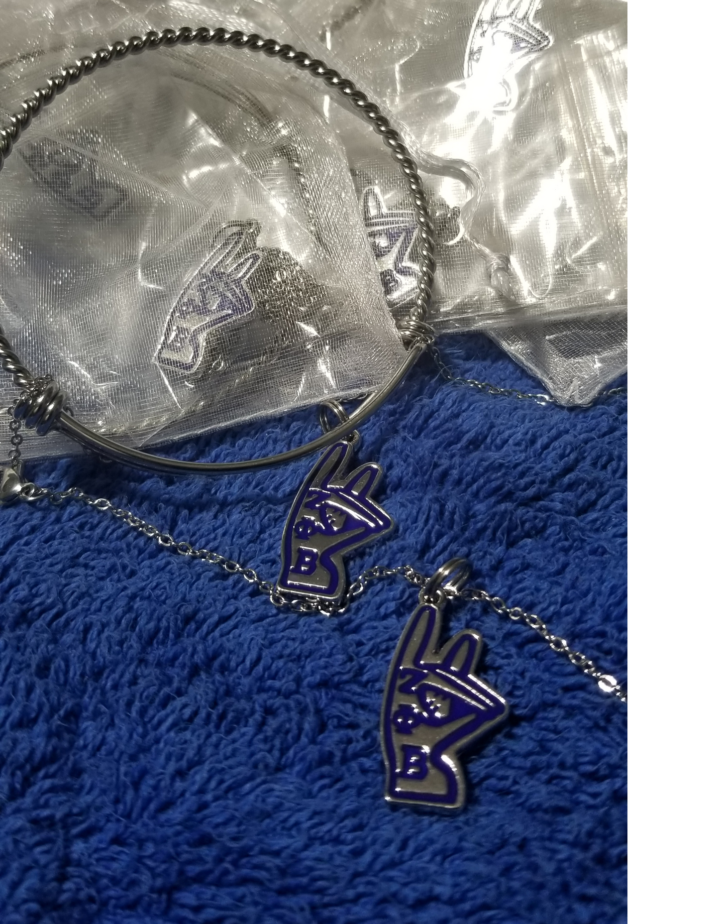 Zeta Handsign Bracelet & Necklace Set