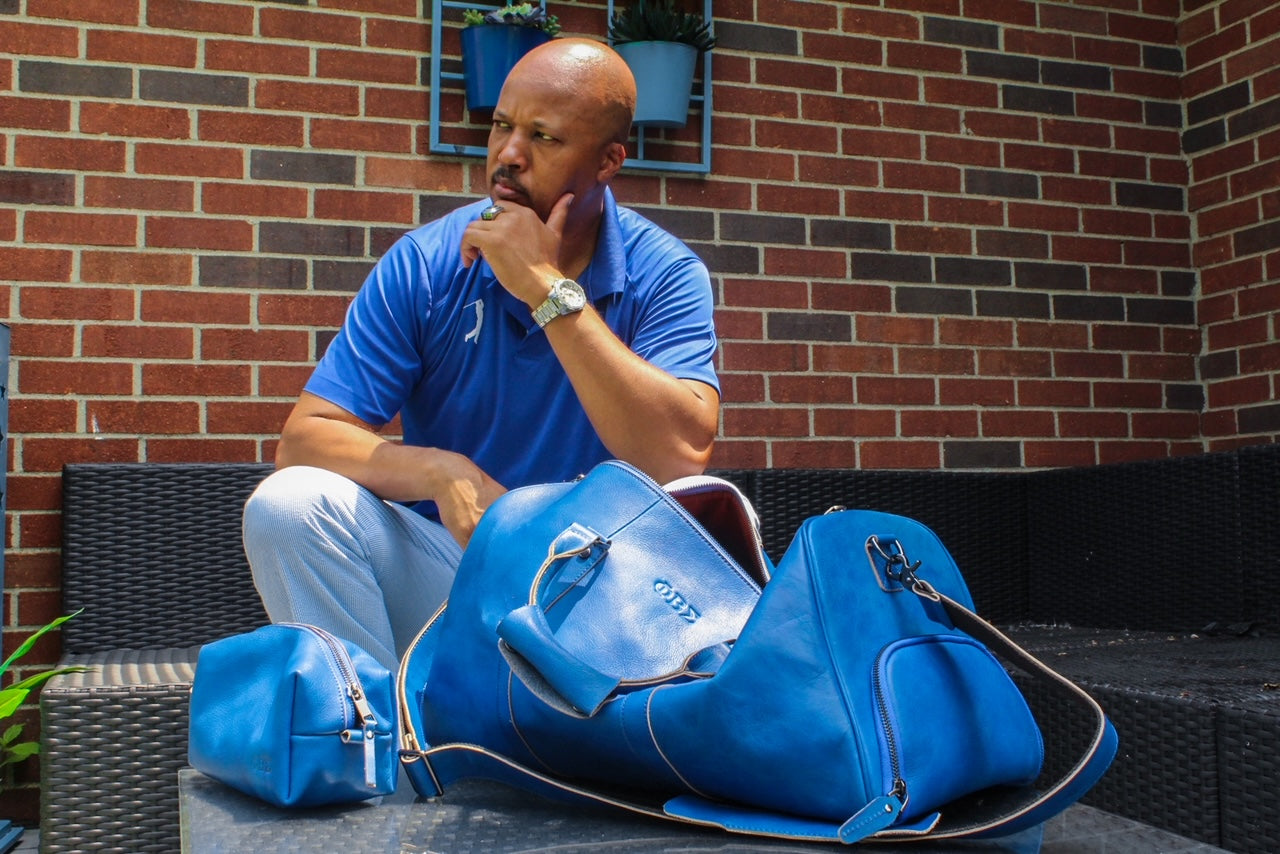 Sigma Genuine Leather Embossed Duffle Bag