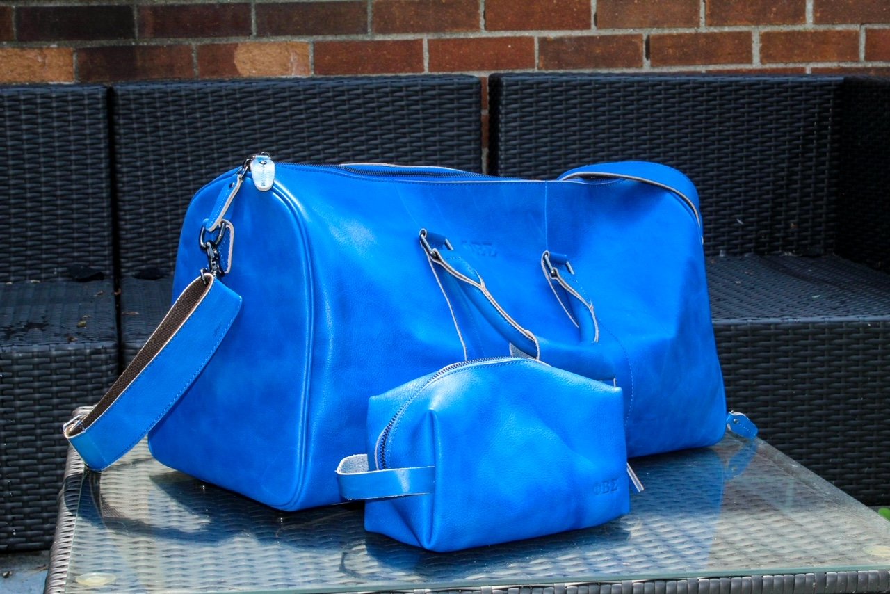 Sigma Genuine Leather Embossed Dopp Bag