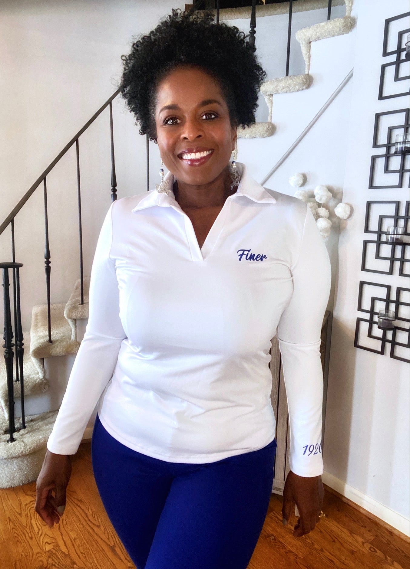Finer Long Sleeve Polo Shirt (White)