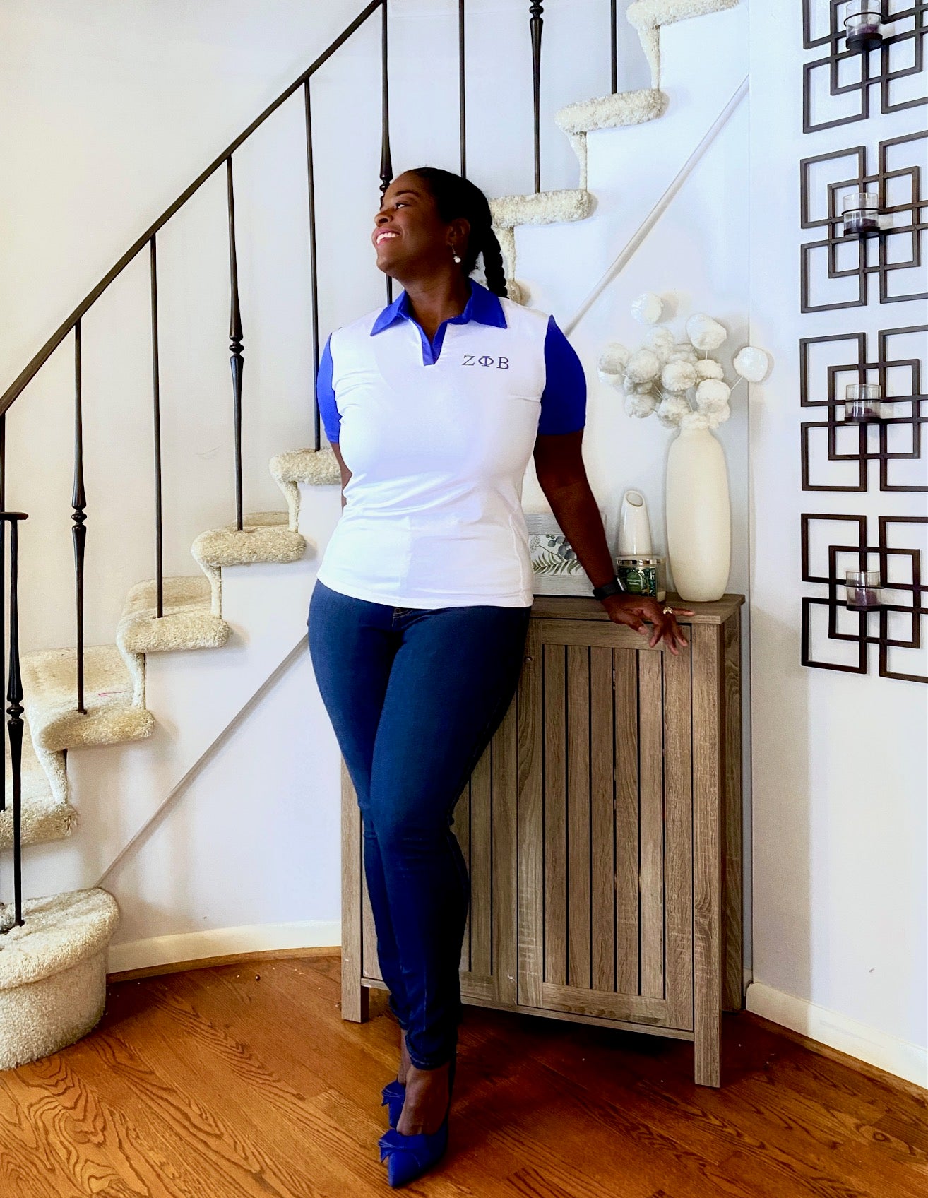 White Two Tone Polo Shirt
