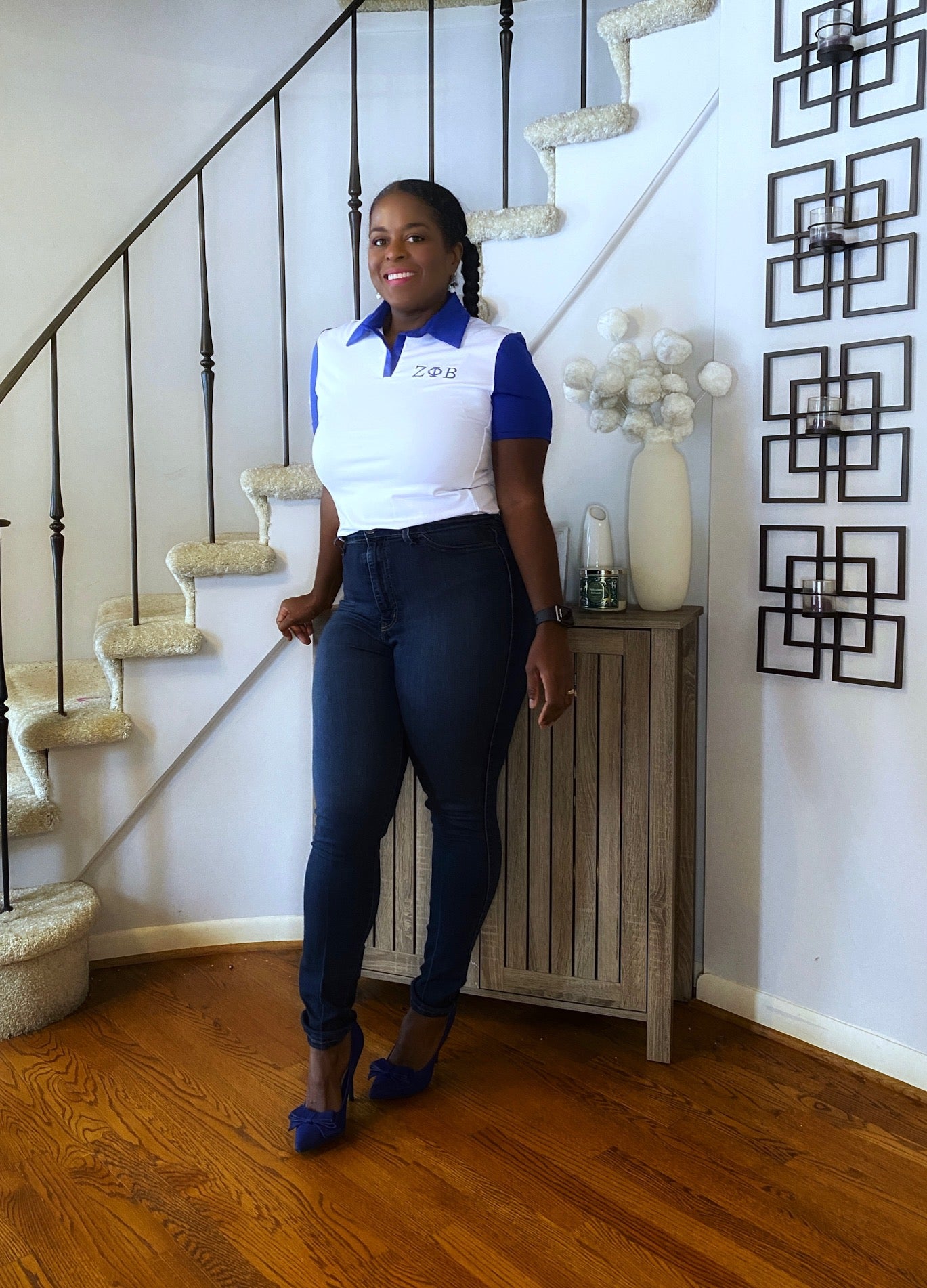 White Two Tone Polo Shirt