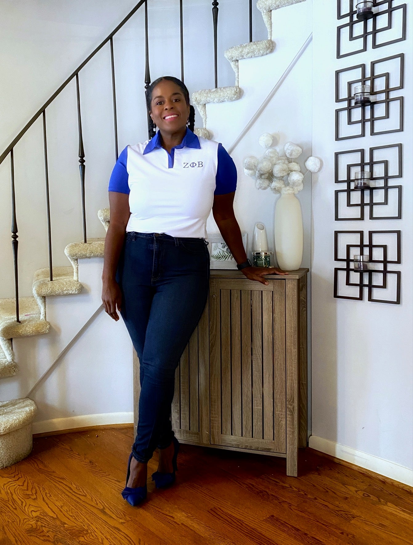 White Two Tone Polo Shirt