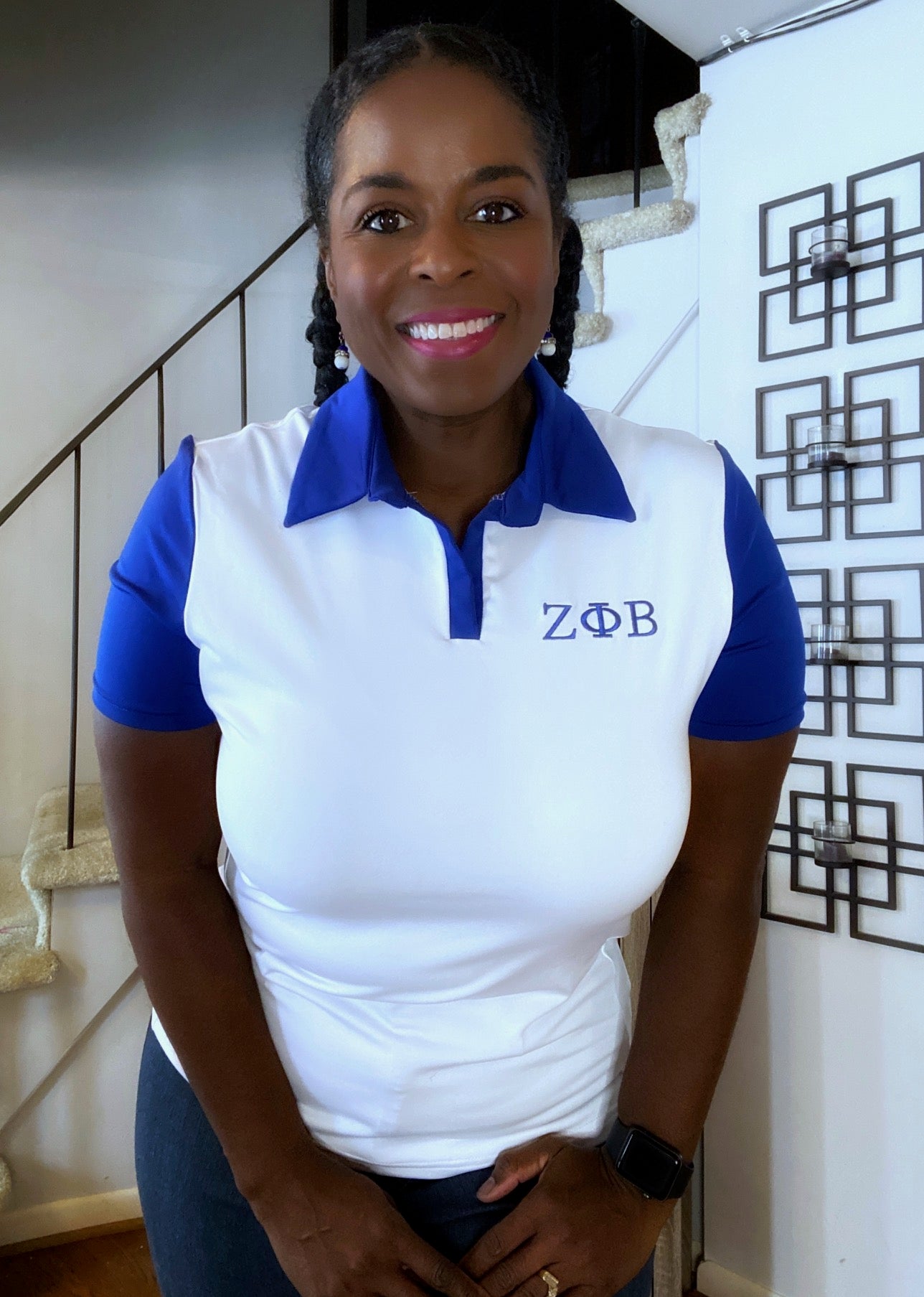 White Two Tone Polo Shirt