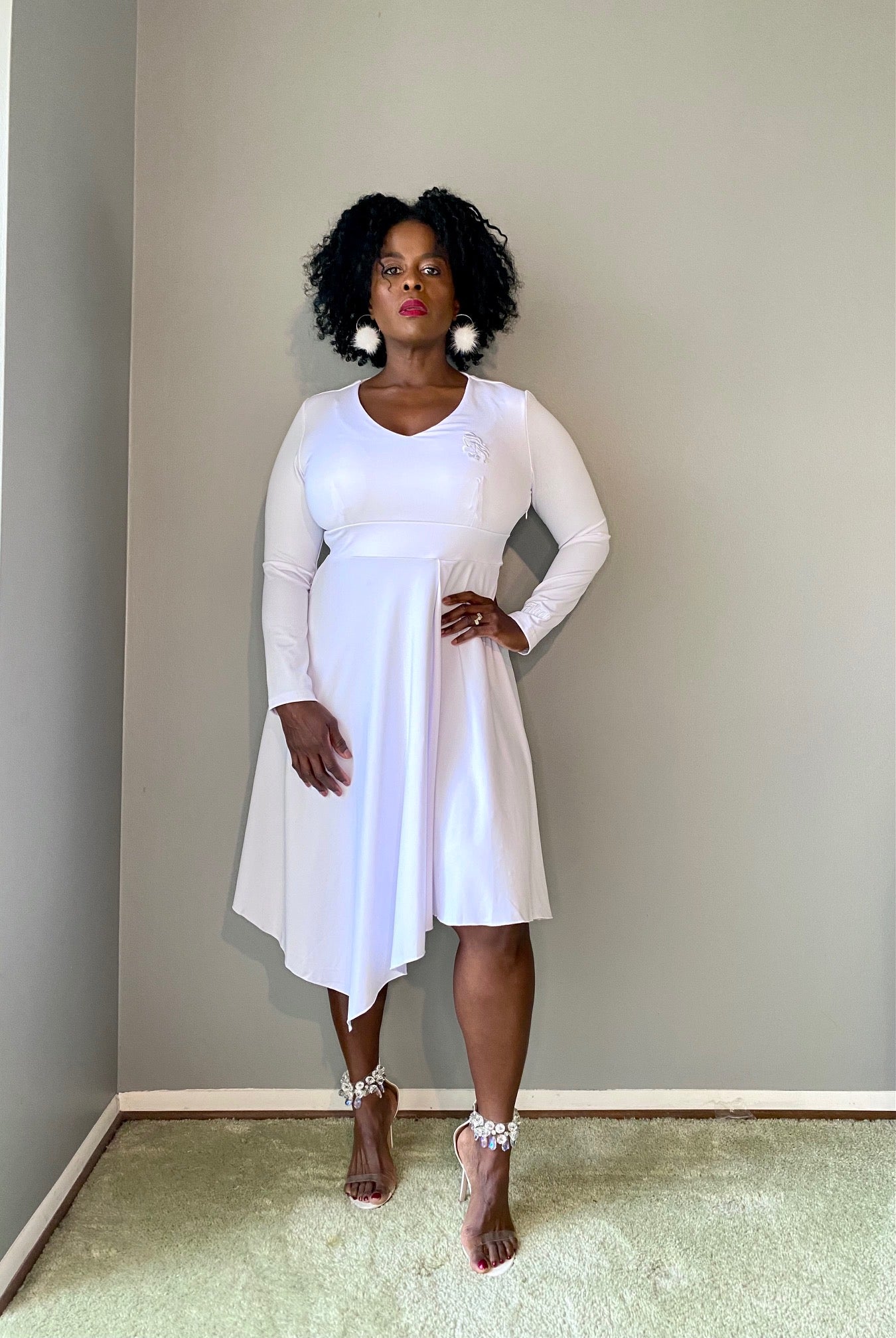 Finer White Handkerchief Hem Dress