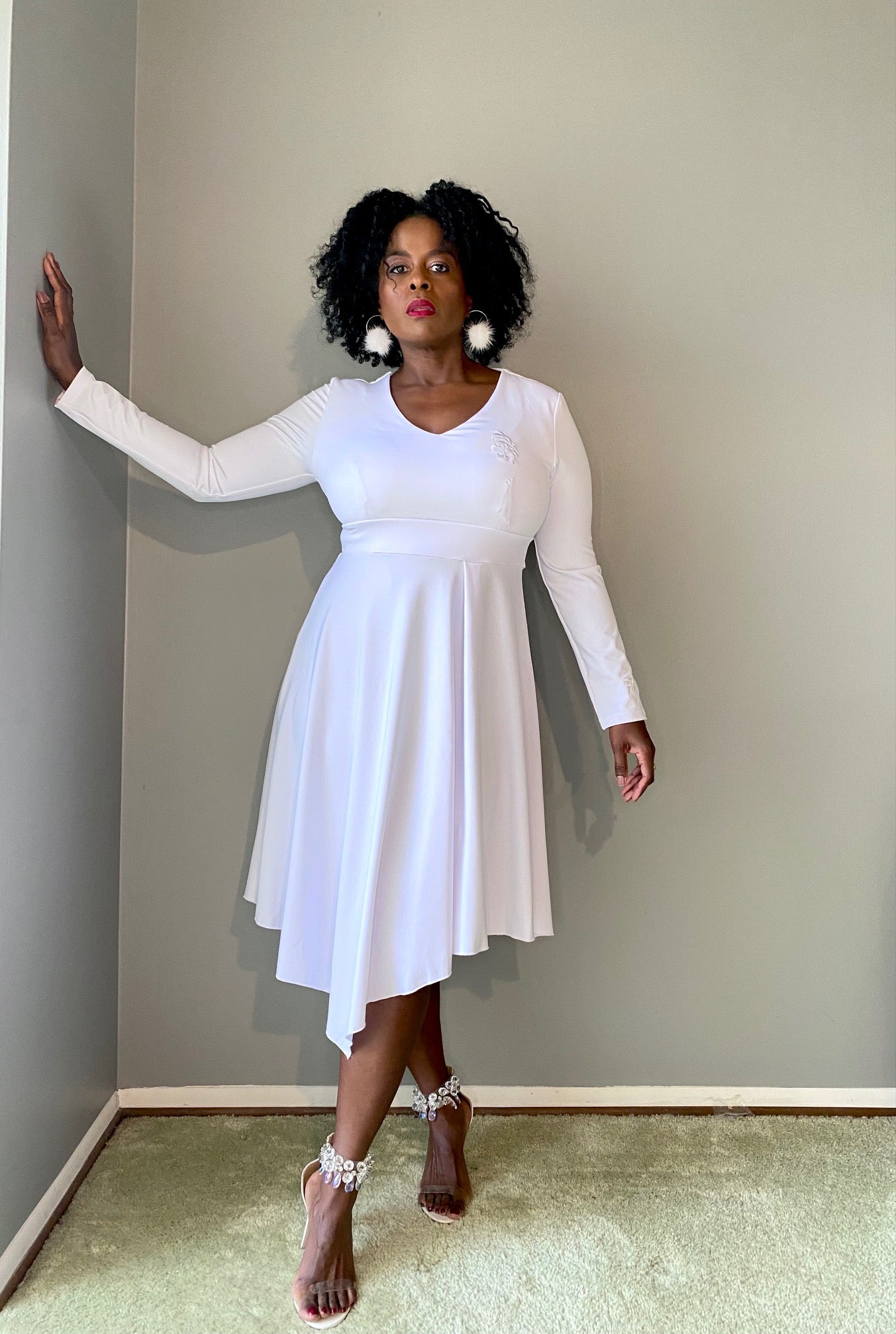 Finer White Handkerchief Hem Dress