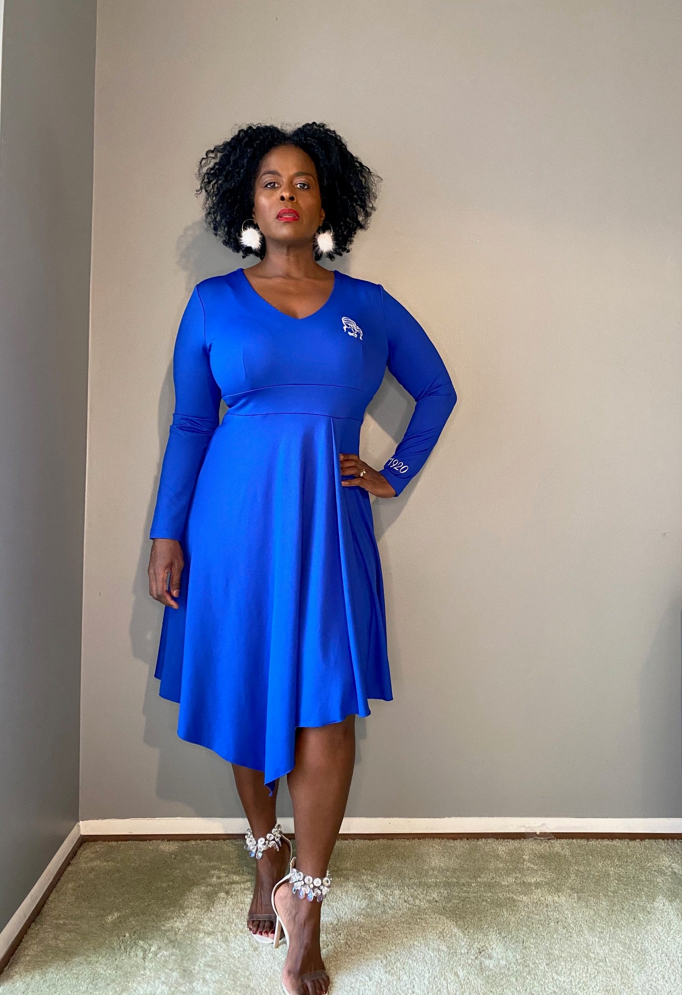 Finer Blue Handkerchief Hem Dress