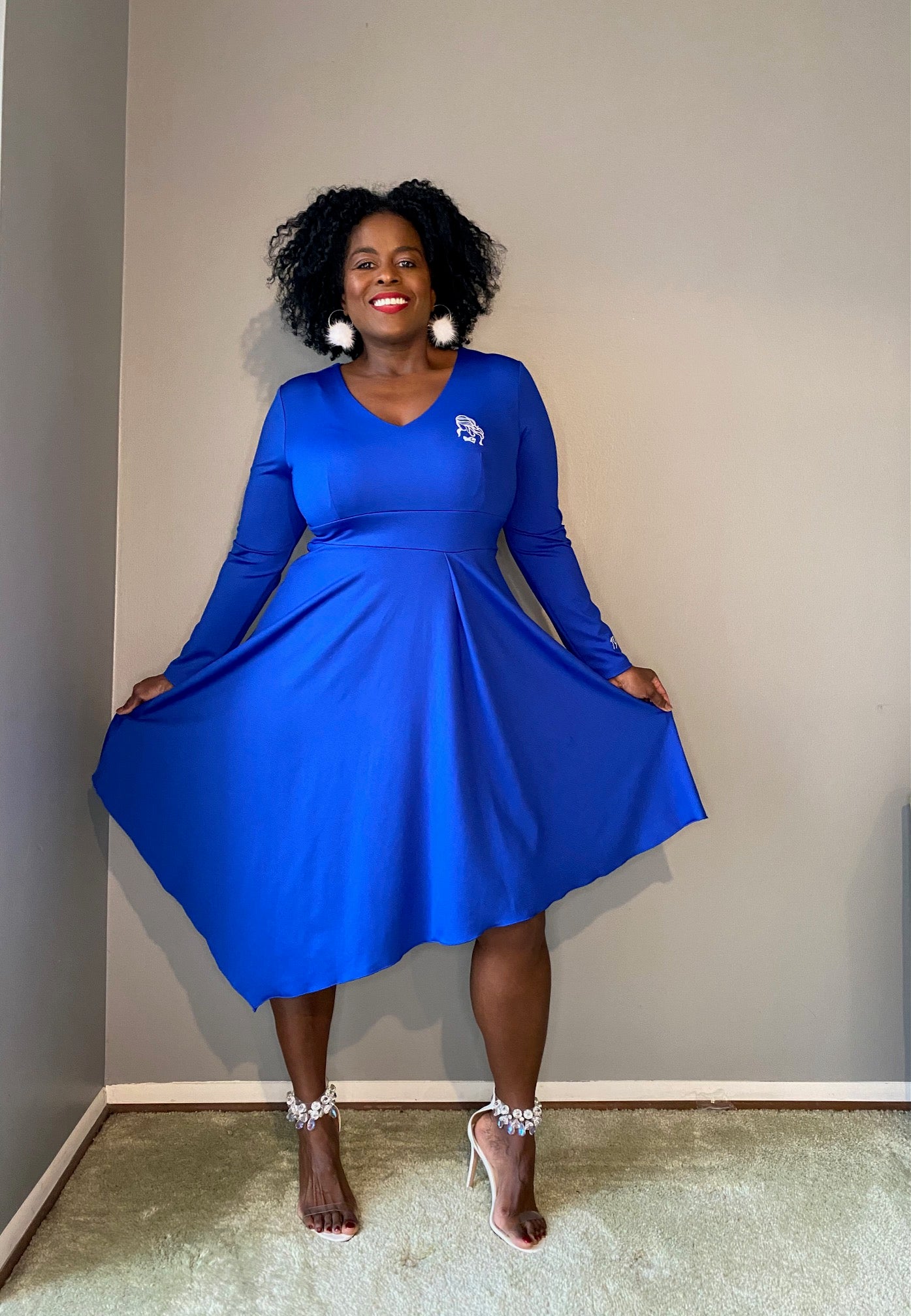 Finer Blue Handkerchief Hem Dress