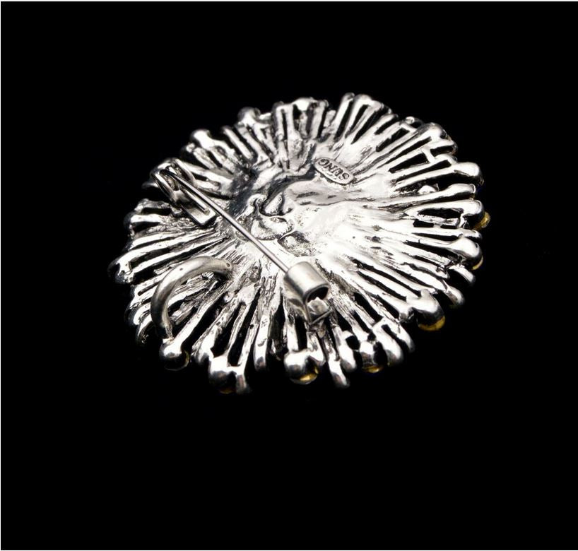 Rhinestone Pearl Brooch