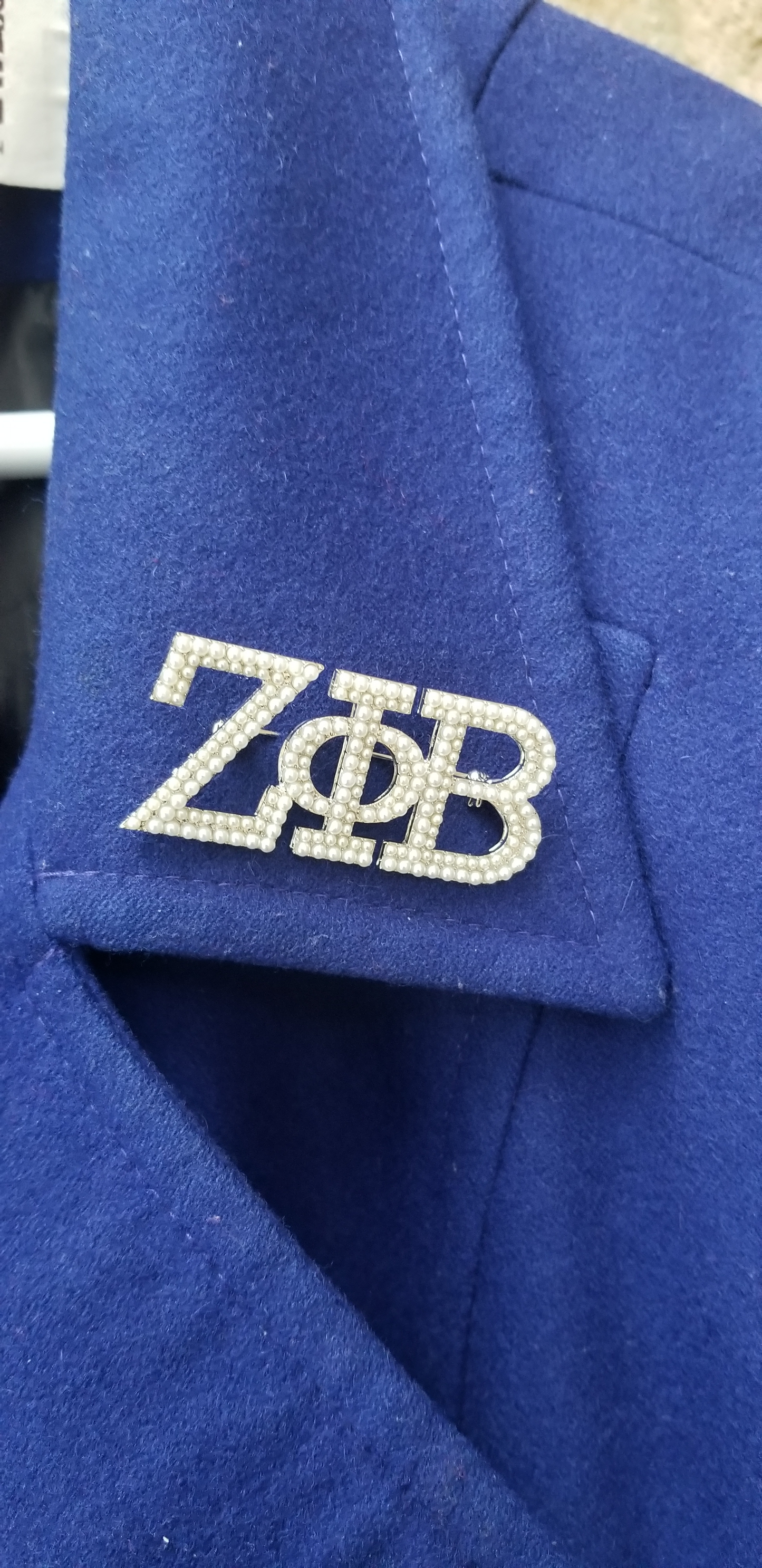 Zeta Greek Letter Pearl Brooch