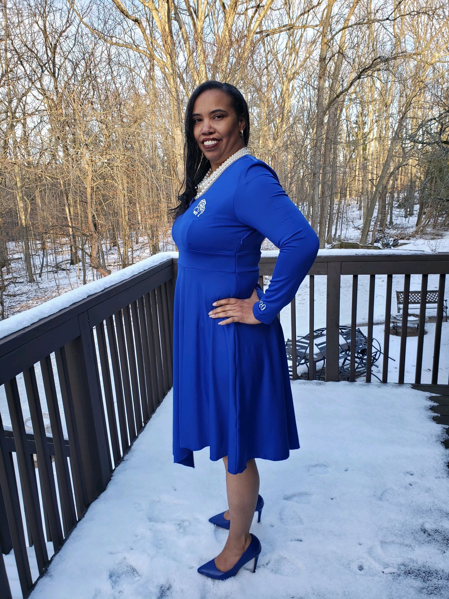 Finer Blue Handkerchief Hem Dress