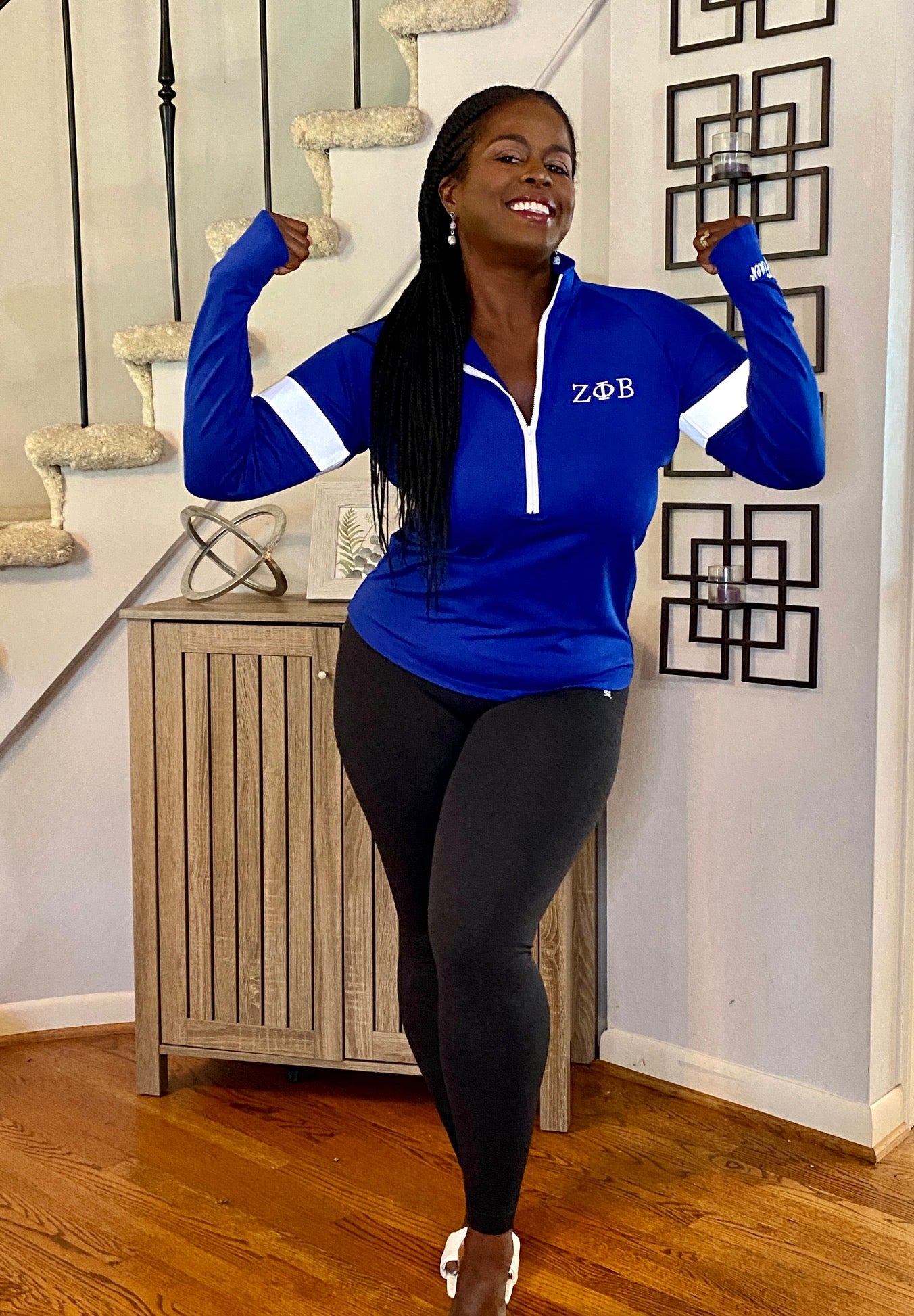 Zeta Blue 3/4 Zip Shirt w/Reflectors