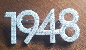 "1948" Shimmery lapel pin